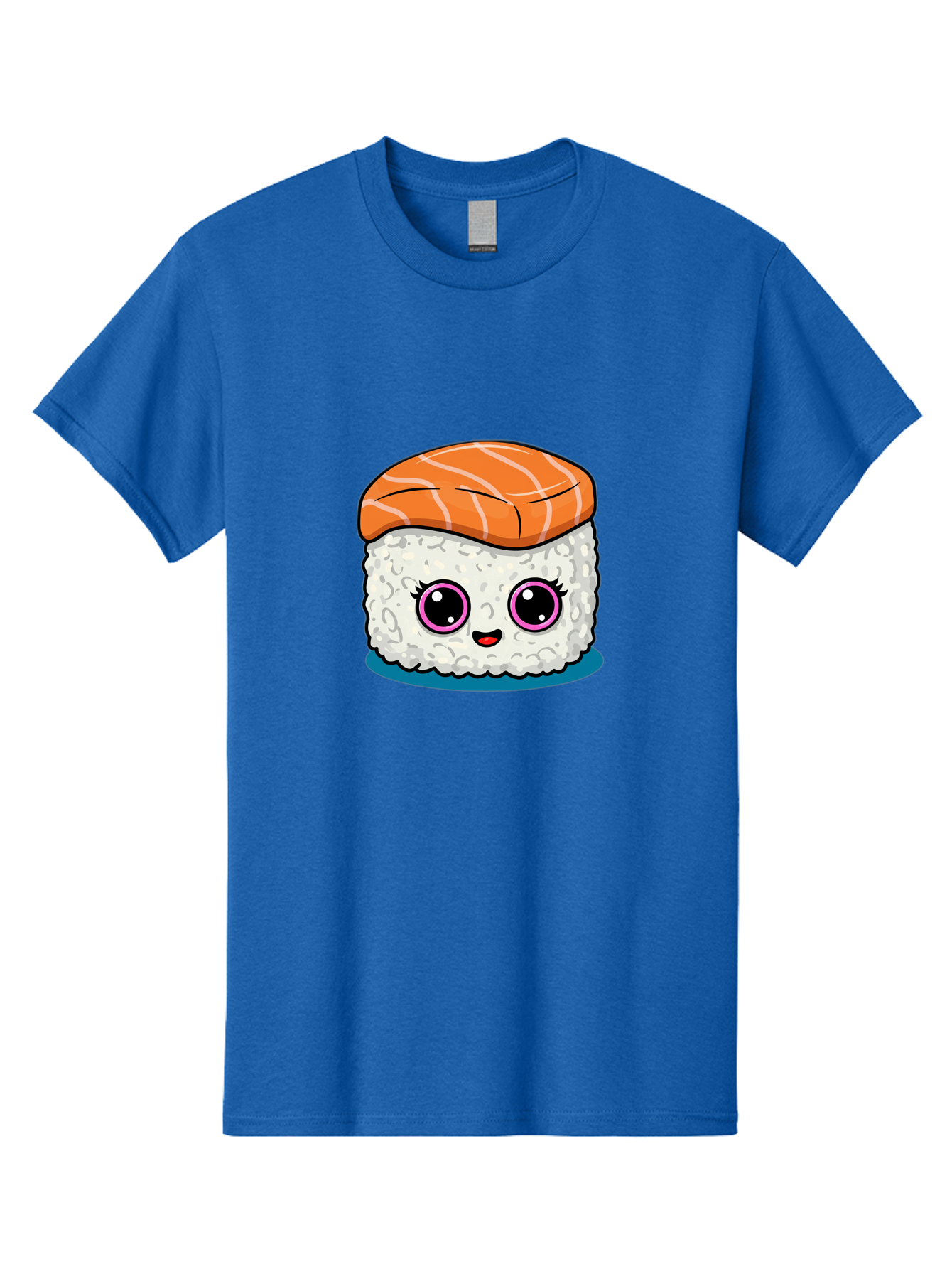 Salmon-Sushi Men'S Graphic Tee, 100% Cotton, Comfortable Casual Summer Wear, Machine Washable, Cartoon Sushi, Cute Sushi, Kawaii Food, Salmon Nigiri, Japanese Cuisine, Adorable Characters, Food Illustration, Sushi Art, Cartoon Character Design Bad988 12