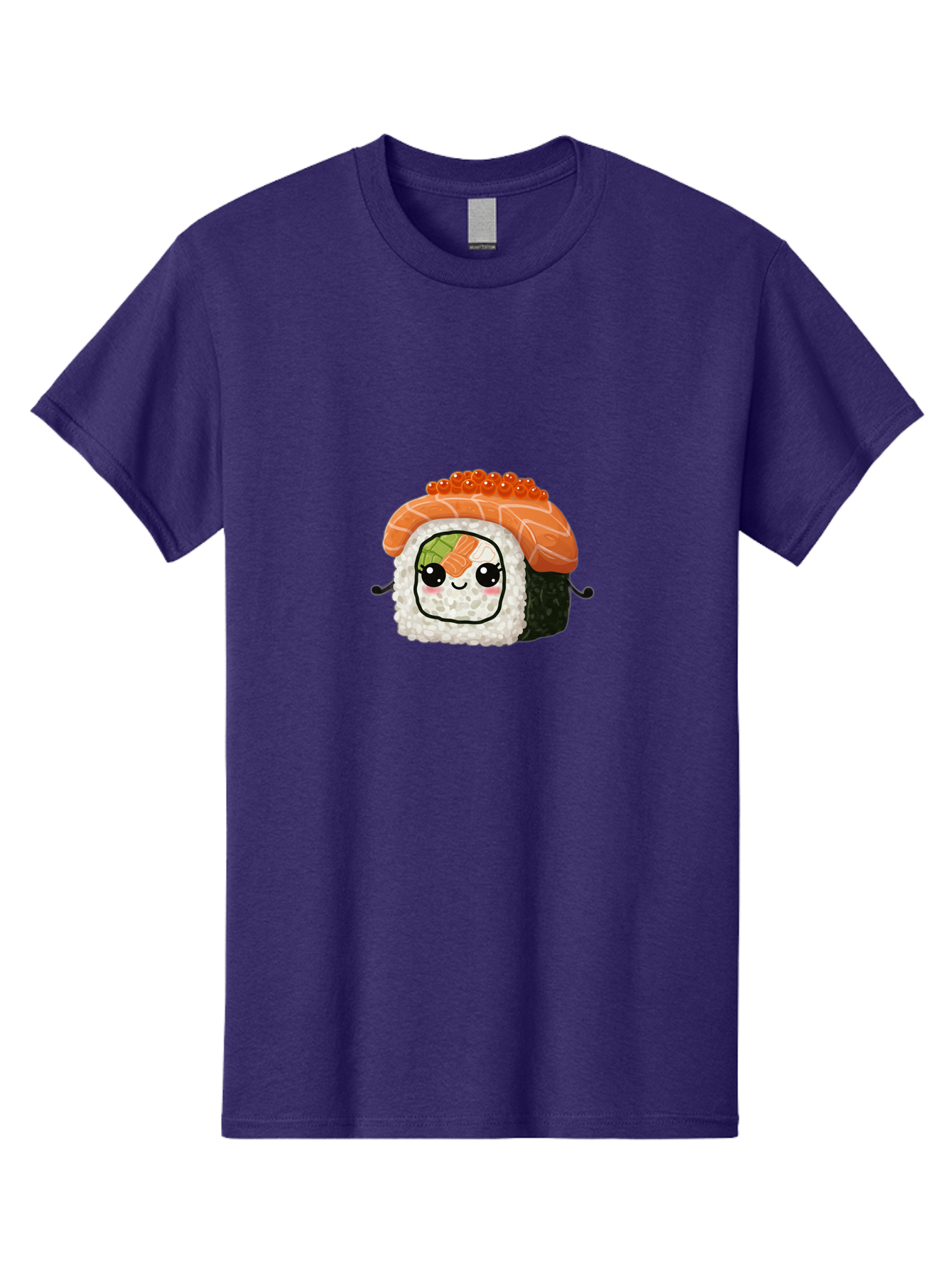 Sushi-Roll Men'S Graphic Tee, 100% Cotton, Comfortable Casual Summer Wear, Machine Washable, Kawaii Sushi Roll, Cartoon Sushi, Adorable Food, Sushi Character, Cute Anime Art, Foodie Illustrations, Mignardise, Orange Salmon, Sushi Love Bad999 13