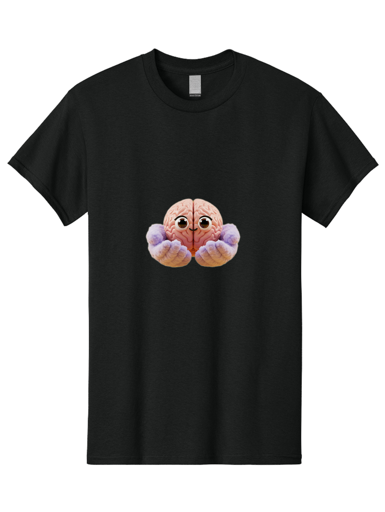 Brain-With-Googly-Eyes Men'S Graphic Tee, 100% Cotton, Comfortable Casual Summer Wear, Machine Washable, Anthropomorphic Brain, Googly Eyes, Brain With Hands, Cute Brain, Funny Brain, Quirky Character, Humorous Illustration, Creative Design, Bae008 13