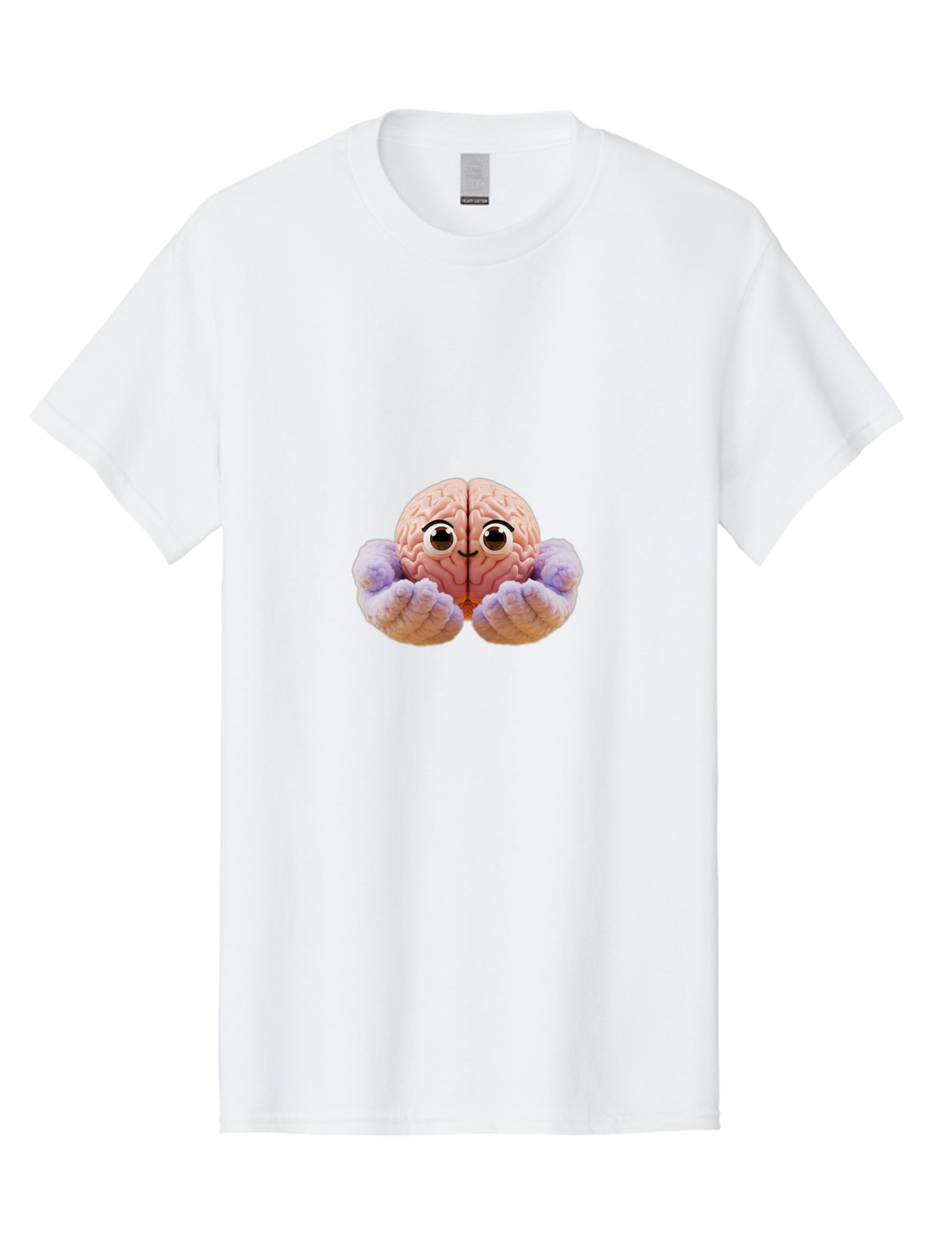 Brain-With-Googly-Eyes Men'S Graphic Tee, 100% Cotton, Comfortable Casual Summer Wear, Machine Washable, Anthropomorphic Brain, Googly Eyes, Brain With Hands, Cute Brain, Funny Brain, Quirky Character, Humorous Illustration, Creative Design, Bae008 8