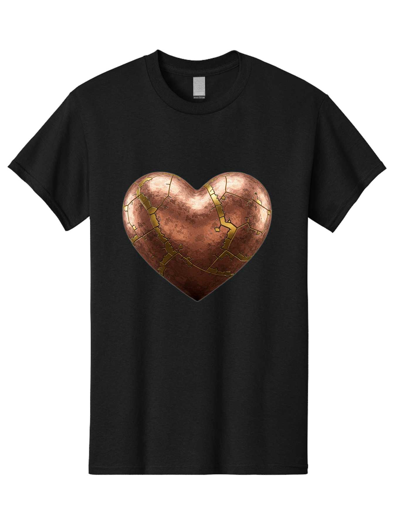 Cracked-Heart-2 Men'S Graphic Tee, 100% Cotton, Comfortable Casual Summer Wear, Machine Washable, Kintsugi Heart, Broken Heart, Cracked Heart, Heart Symbol, Repair, Restoration, Love, Heartbreak, Symbolism, Metaphor, Art, Gold, Broken Pieces Bae015 7