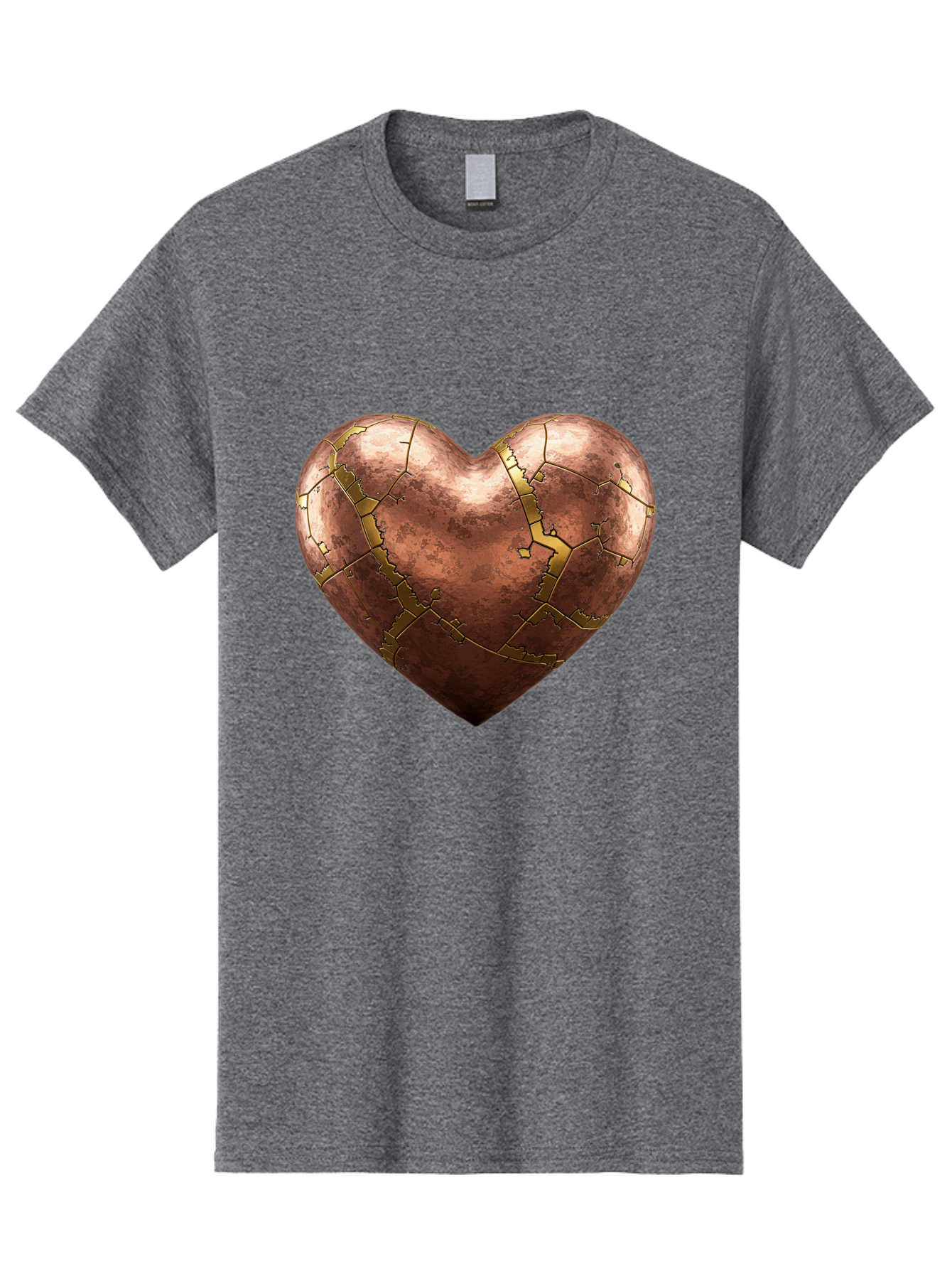 Cracked-Heart-2 Men'S Graphic Tee, 100% Cotton, Comfortable Casual Summer Wear, Machine Washable, Kintsugi Heart, Broken Heart, Cracked Heart, Heart Symbol, Repair, Restoration, Love, Heartbreak, Symbolism, Metaphor, Art, Gold, Broken Pieces Bae015 10