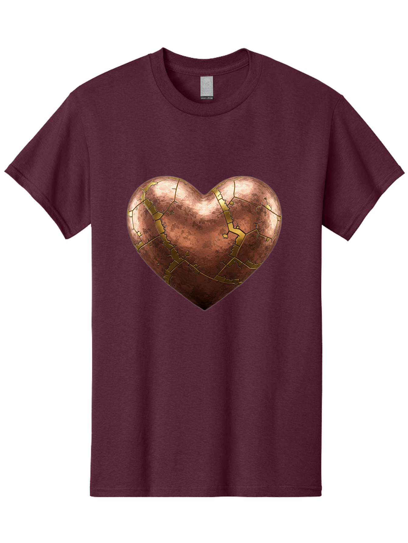 Cracked-Heart-2 Men'S Graphic Tee, 100% Cotton, Comfortable Casual Summer Wear, Machine Washable, Kintsugi Heart, Broken Heart, Cracked Heart, Heart Symbol, Repair, Restoration, Love, Heartbreak, Symbolism, Metaphor, Art, Gold, Broken Pieces Bae015 5