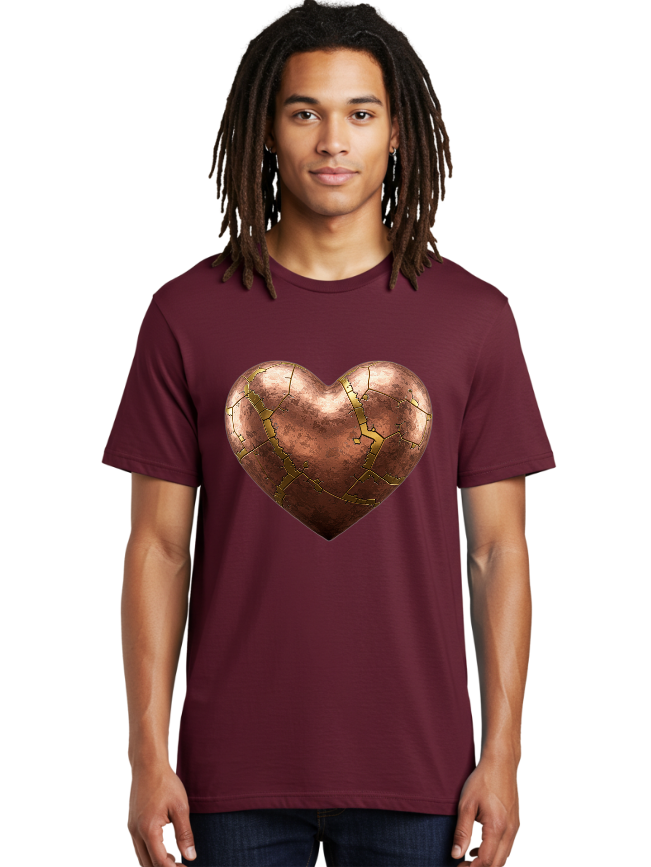 Cracked-Heart-2 Men'S Graphic Tee, 100% Cotton, Comfortable Casual Summer Wear, Machine Washable, Kintsugi Heart, Broken Heart, Cracked Heart, Heart Symbol, Repair, Restoration, Love, Heartbreak, Symbolism, Metaphor, Art, Gold, Broken Pieces Bae015 20