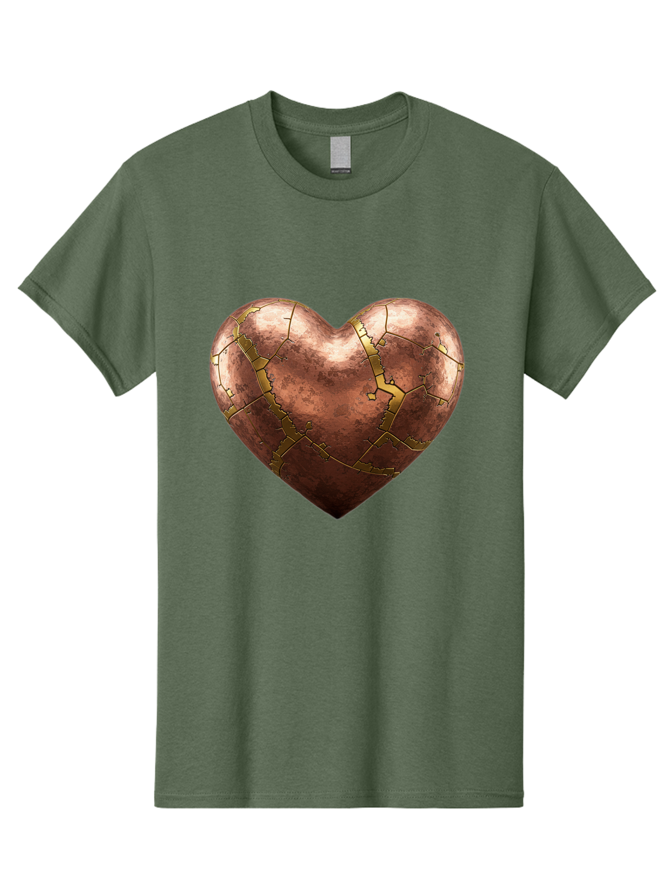 Cracked-Heart-2 Men'S Graphic Tee, 100% Cotton, Comfortable Casual Summer Wear, Machine Washable, Kintsugi Heart, Broken Heart, Cracked Heart, Heart Symbol, Repair, Restoration, Love, Heartbreak, Symbolism, Metaphor, Art, Gold, Broken Pieces Bae015 9