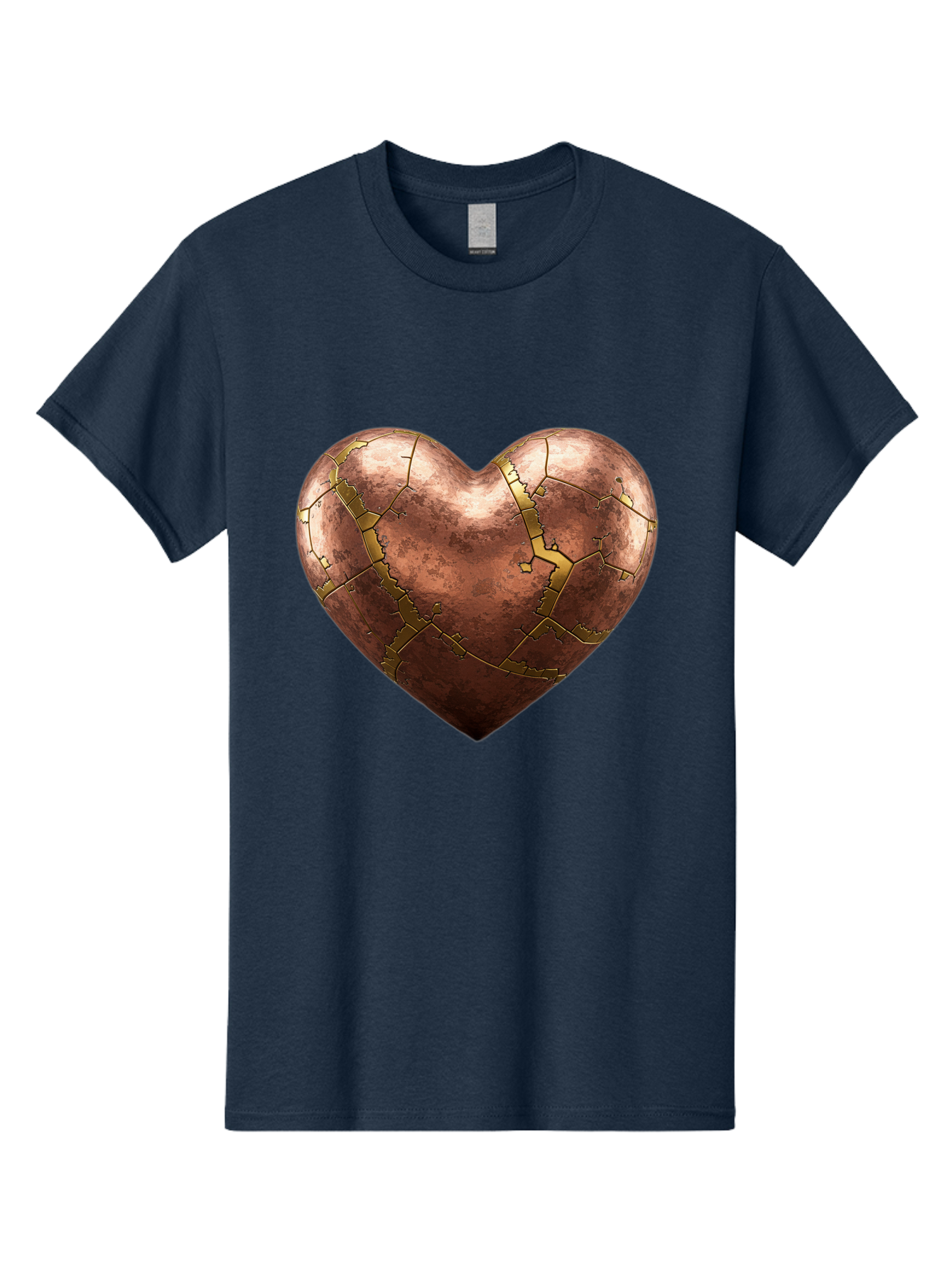 Cracked-Heart-2 Men'S Graphic Tee, 100% Cotton, Comfortable Casual Summer Wear, Machine Washable, Kintsugi Heart, Broken Heart, Cracked Heart, Heart Symbol, Repair, Restoration, Love, Heartbreak, Symbolism, Metaphor, Art, Gold, Broken Pieces Bae015 6