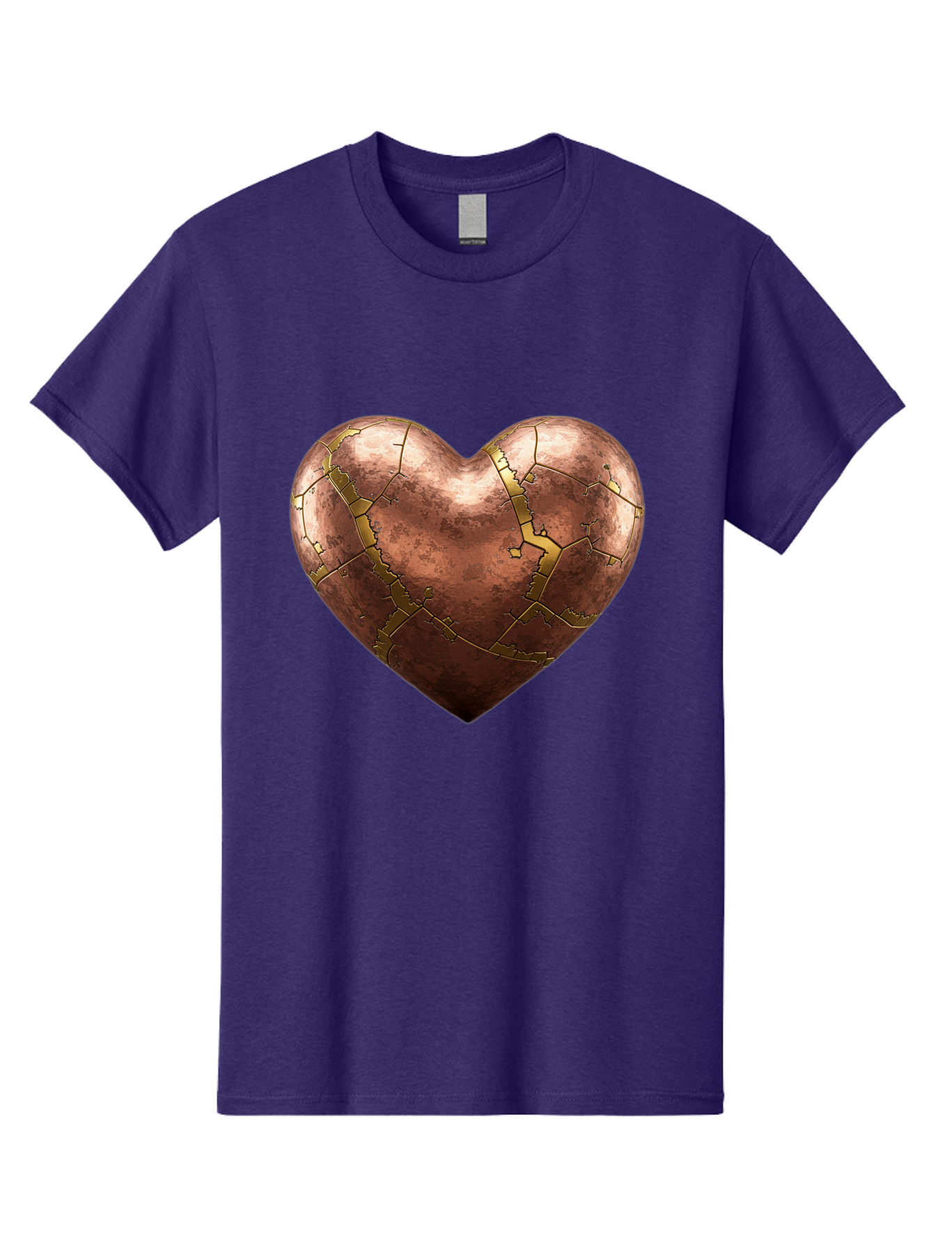 Cracked-Heart-2 Men'S Graphic Tee, 100% Cotton, Comfortable Casual Summer Wear, Machine Washable, Kintsugi Heart, Broken Heart, Cracked Heart, Heart Symbol, Repair, Restoration, Love, Heartbreak, Symbolism, Metaphor, Art, Gold, Broken Pieces Bae015 3