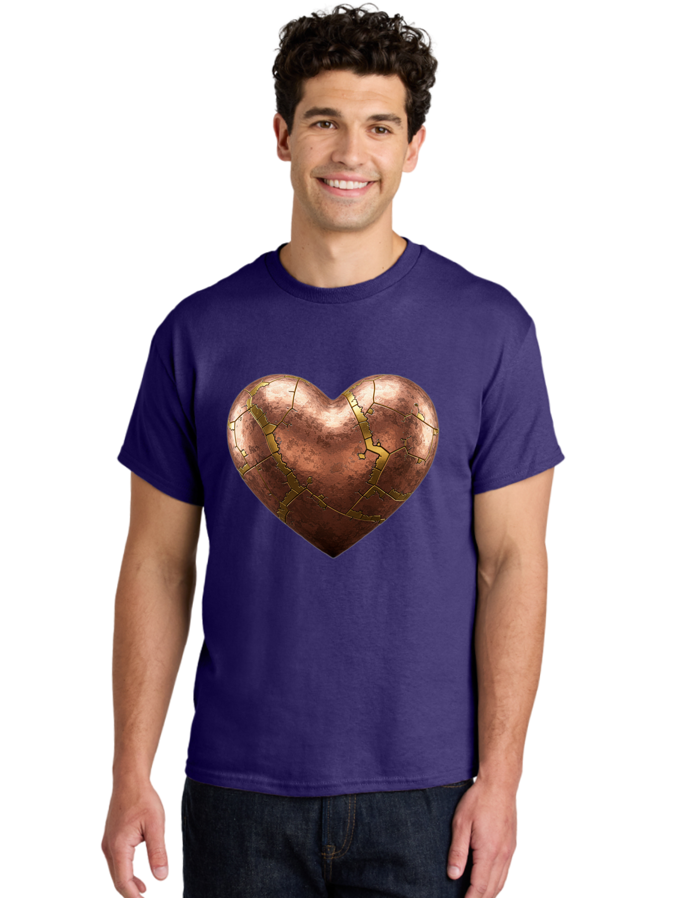 Cracked-Heart-2 Men'S Graphic Tee, 100% Cotton, Comfortable Casual Summer Wear, Machine Washable, Kintsugi Heart, Broken Heart, Cracked Heart, Heart Symbol, Repair, Restoration, Love, Heartbreak, Symbolism, Metaphor, Art, Gold, Broken Pieces Bae015 18