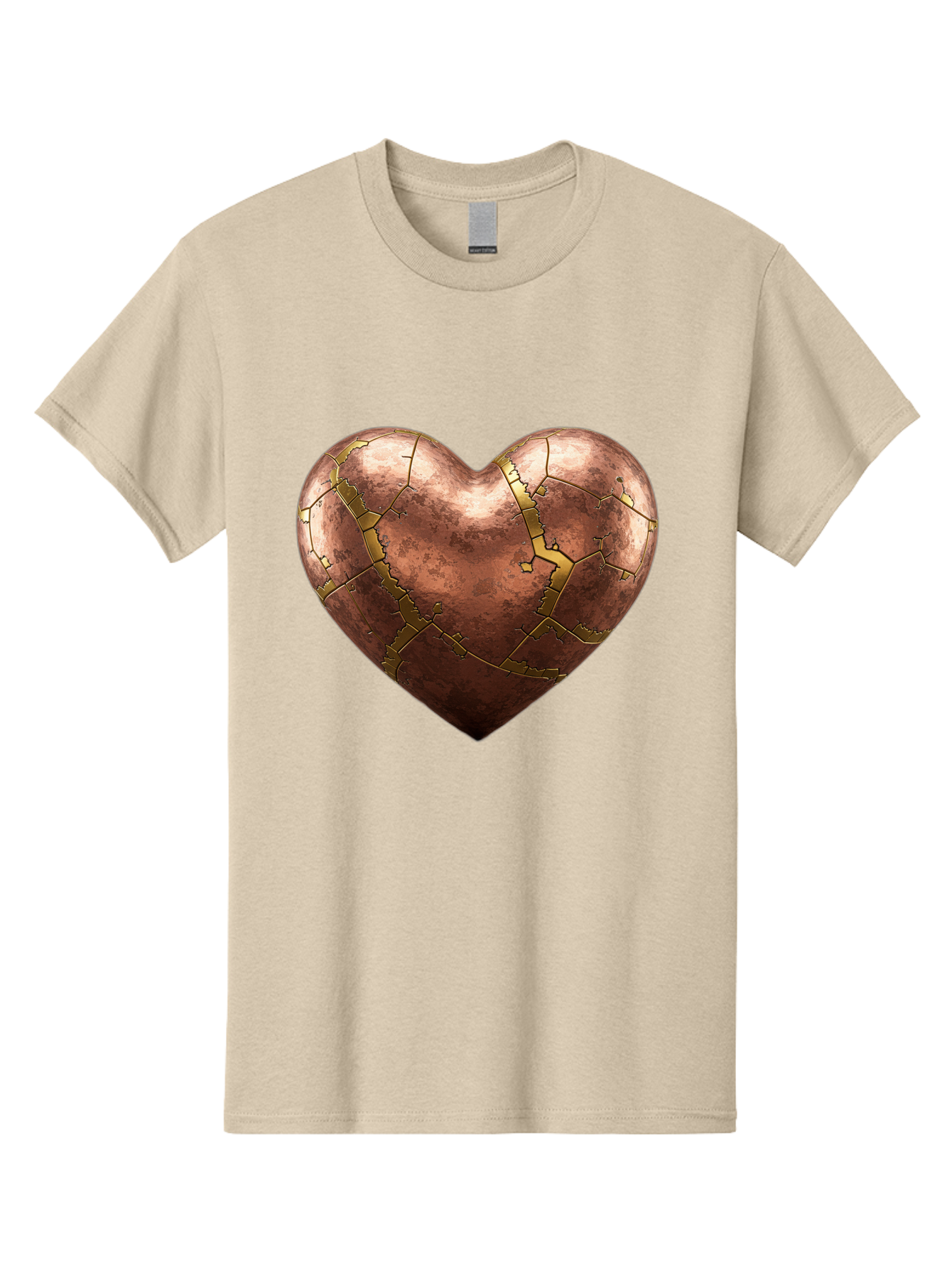 Cracked-Heart-2 Men'S Graphic Tee, 100% Cotton, Comfortable Casual Summer Wear, Machine Washable, Kintsugi Heart, Broken Heart, Cracked Heart, Heart Symbol, Repair, Restoration, Love, Heartbreak, Symbolism, Metaphor, Art, Gold, Broken Pieces Bae015 14