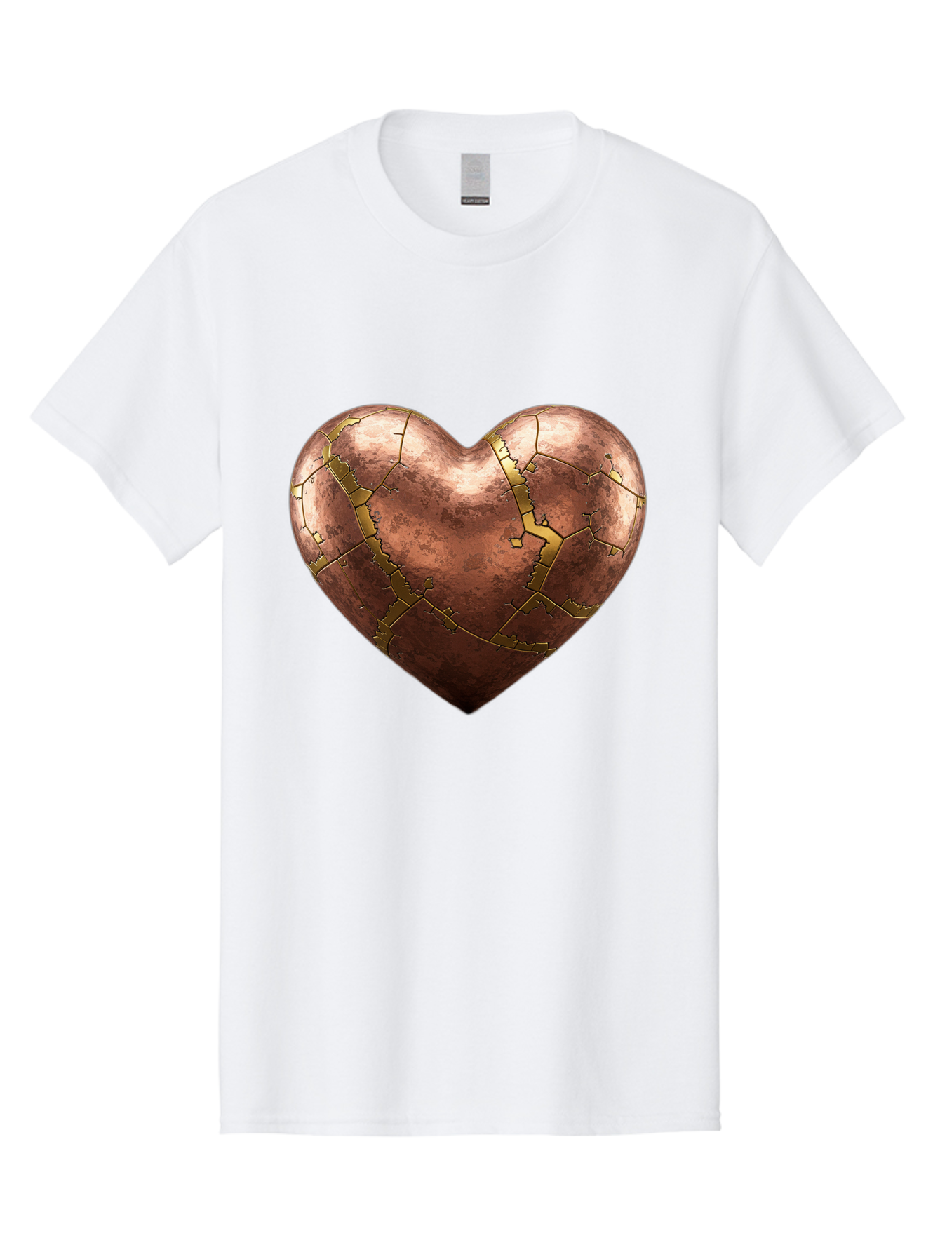 Cracked-Heart-2 Men'S Graphic Tee, 100% Cotton, Comfortable Casual Summer Wear, Machine Washable, Kintsugi Heart, Broken Heart, Cracked Heart, Heart Symbol, Repair, Restoration, Love, Heartbreak, Symbolism, Metaphor, Art, Gold, Broken Pieces Bae015 15