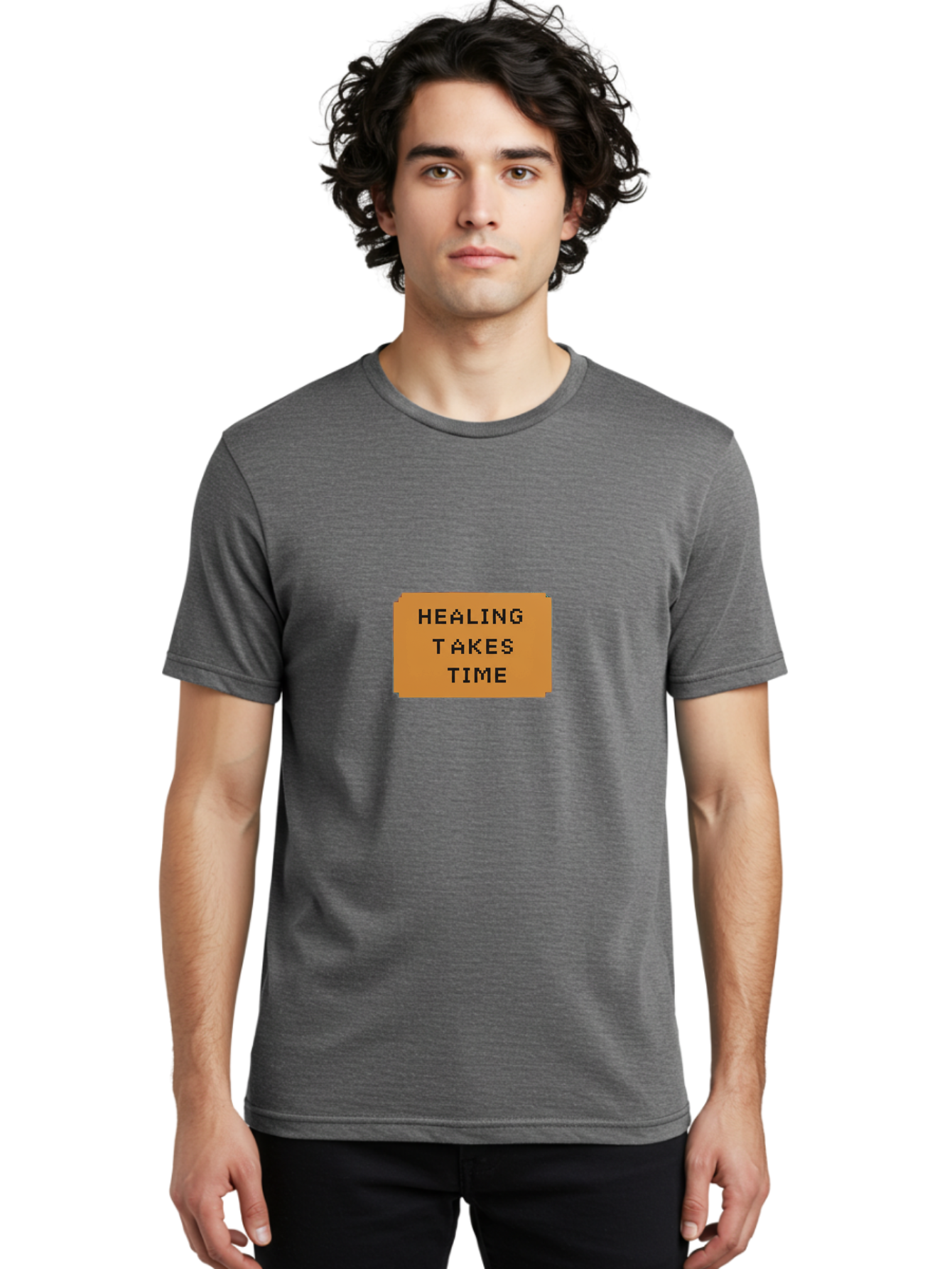 Healing-Takes-Time-1 Men'S Graphic Tee, 100% Cotton, Comfortable Casual Summer Wear, Machine Washable, Healing Takes Time, Motivational Quote, Inspirational Message, Mental Health Awareness, Self Care Reminder, Positive Affirmation, Bae031 22