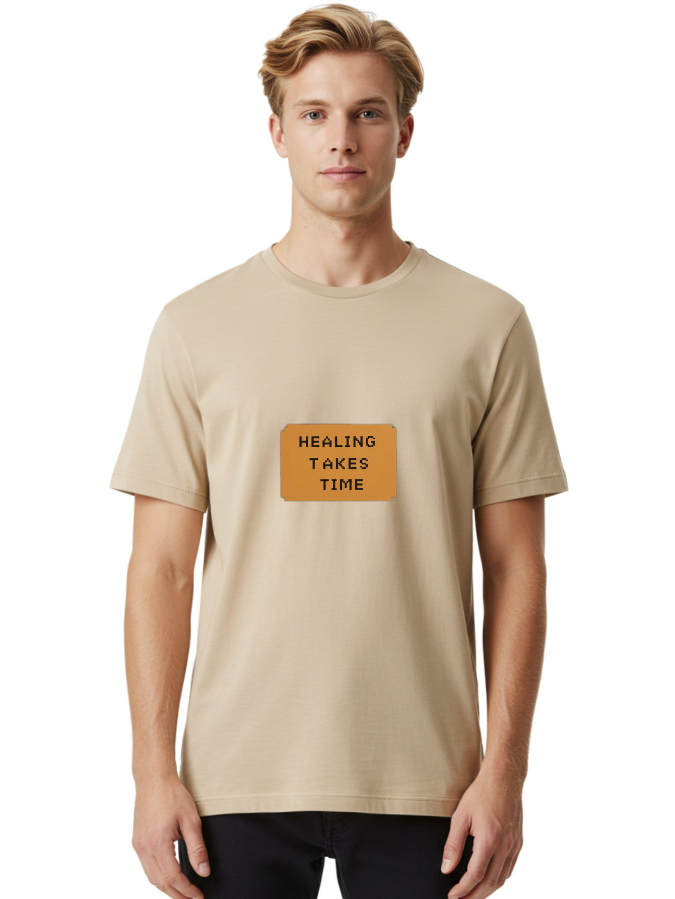 Healing-Takes-Time-1 Men'S Graphic Tee, 100% Cotton, Comfortable Casual Summer Wear, Machine Washable, Healing Takes Time, Motivational Quote, Inspirational Message, Mental Health Awareness, Self Care Reminder, Positive Affirmation, Bae031 25