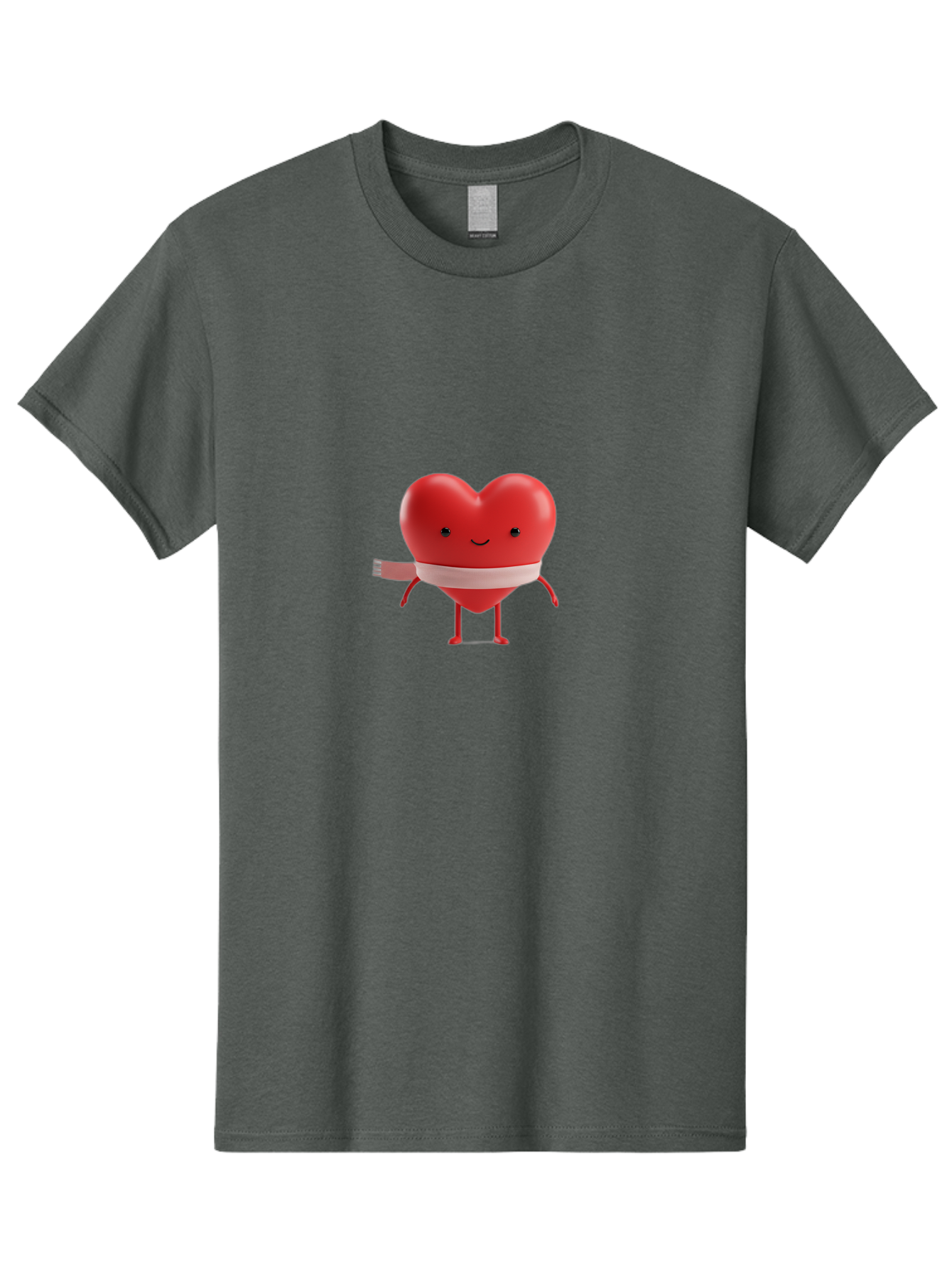 Heart-Character-1 Men'S Graphic Tee, 100% Cotton, Comfortable Casual Summer Wear, Machine Washable, Heart Character, Wounded Heart, Cartoon Heart, Bandaged Heart, Cute Heart, Love Symbol, Heart Health, Heartbreak, Valentine'S Day, Bae037 6