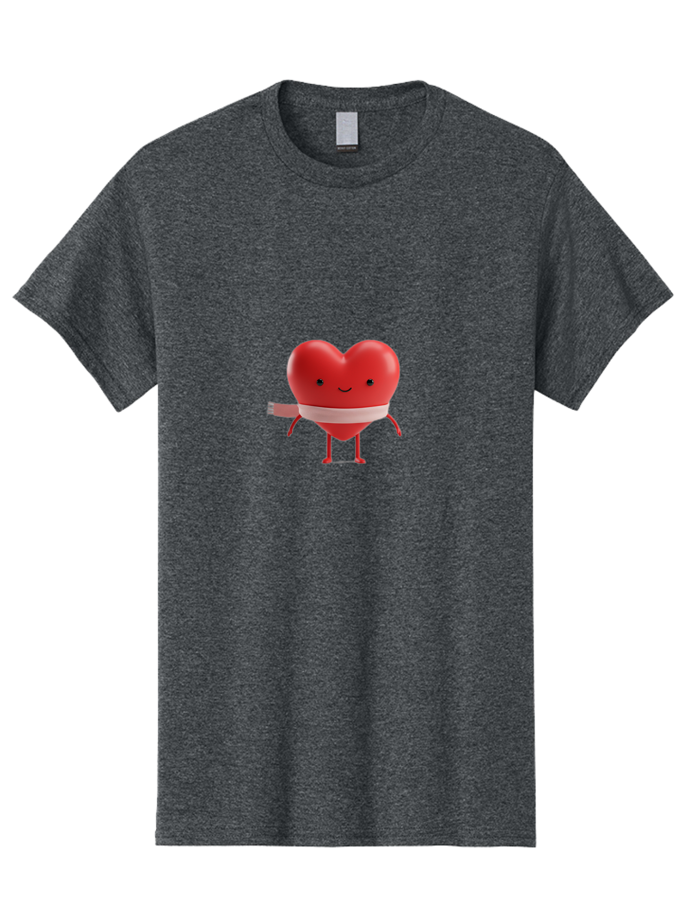Heart-Character-1 Men'S Graphic Tee, 100% Cotton, Comfortable Casual Summer Wear, Machine Washable, Heart Character, Wounded Heart, Cartoon Heart, Bandaged Heart, Cute Heart, Love Symbol, Heart Health, Heartbreak, Valentine'S Day, Bae037 7