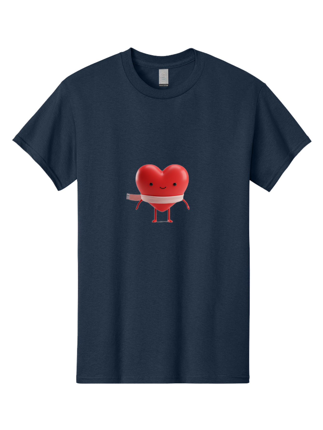 Heart-Character-1 Men'S Graphic Tee, 100% Cotton, Comfortable Casual Summer Wear, Machine Washable, Heart Character, Wounded Heart, Cartoon Heart, Bandaged Heart, Cute Heart, Love Symbol, Heart Health, Heartbreak, Valentine'S Day, Bae037 15