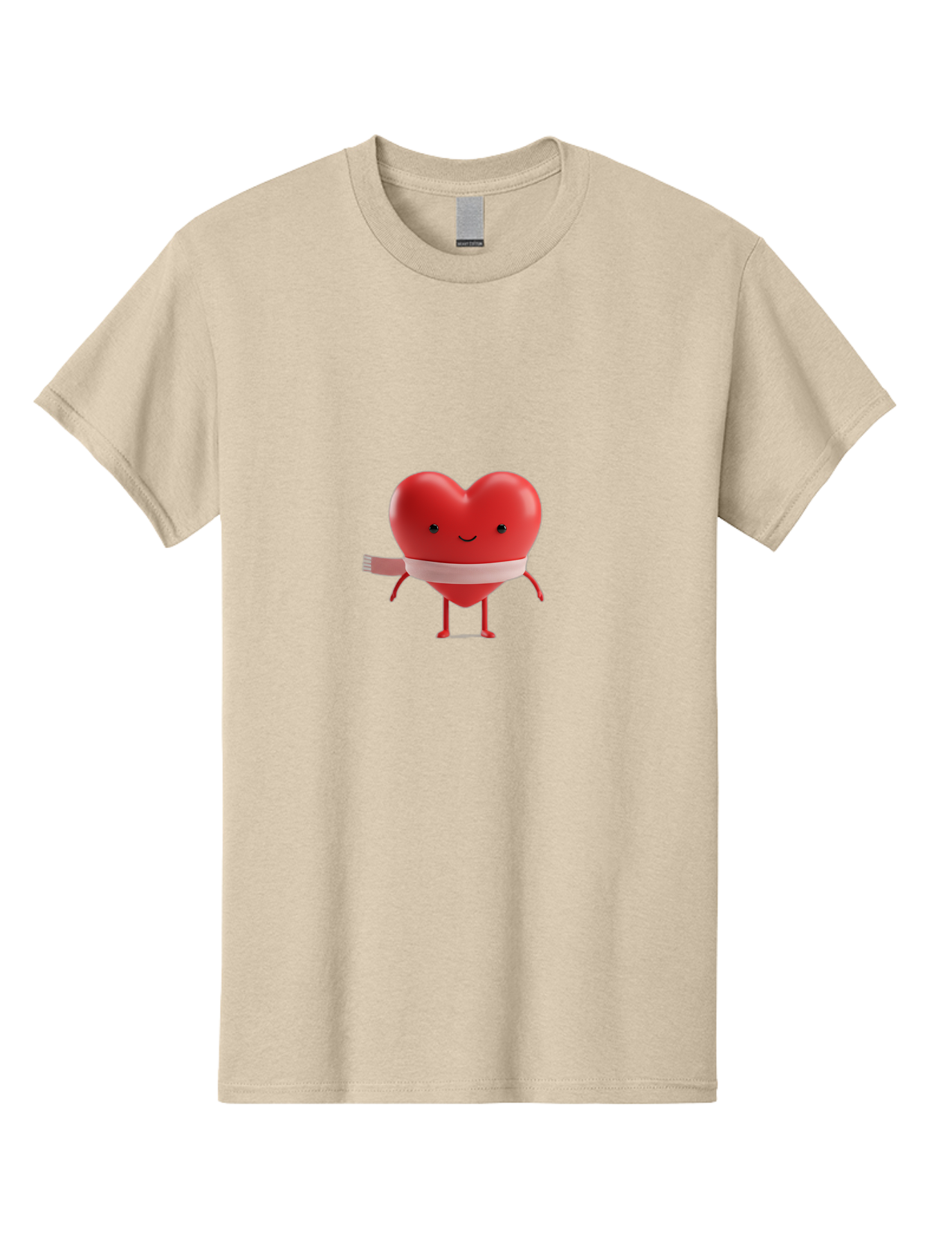 Heart-Character-1 Men'S Graphic Tee, 100% Cotton, Comfortable Casual Summer Wear, Machine Washable, Heart Character, Wounded Heart, Cartoon Heart, Bandaged Heart, Cute Heart, Love Symbol, Heart Health, Heartbreak, Valentine'S Day, Bae037 3