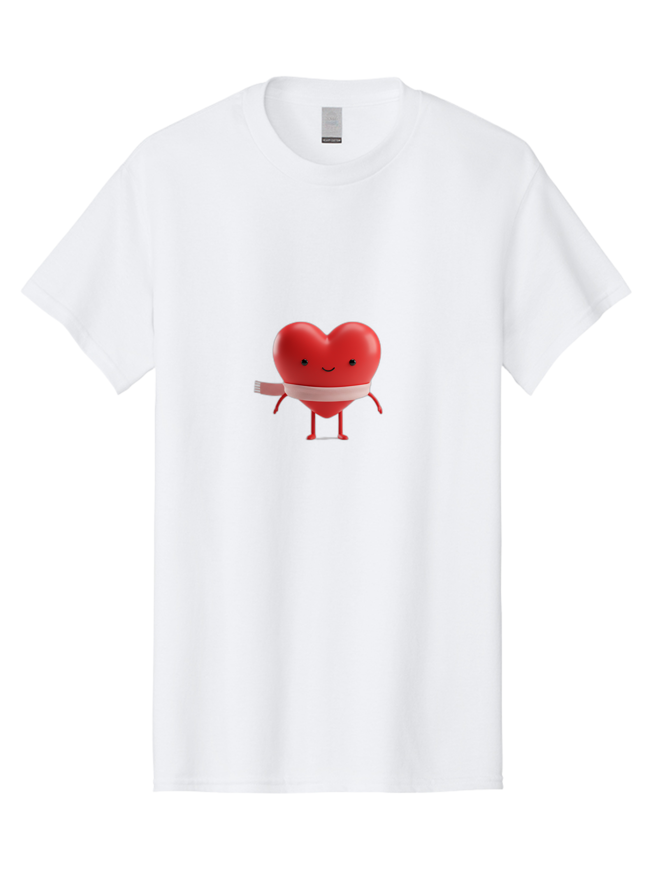 Heart-Character-1 Men'S Graphic Tee, 100% Cotton, Comfortable Casual Summer Wear, Machine Washable, Heart Character, Wounded Heart, Cartoon Heart, Bandaged Heart, Cute Heart, Love Symbol, Heart Health, Heartbreak, Valentine'S Day, Bae037 8