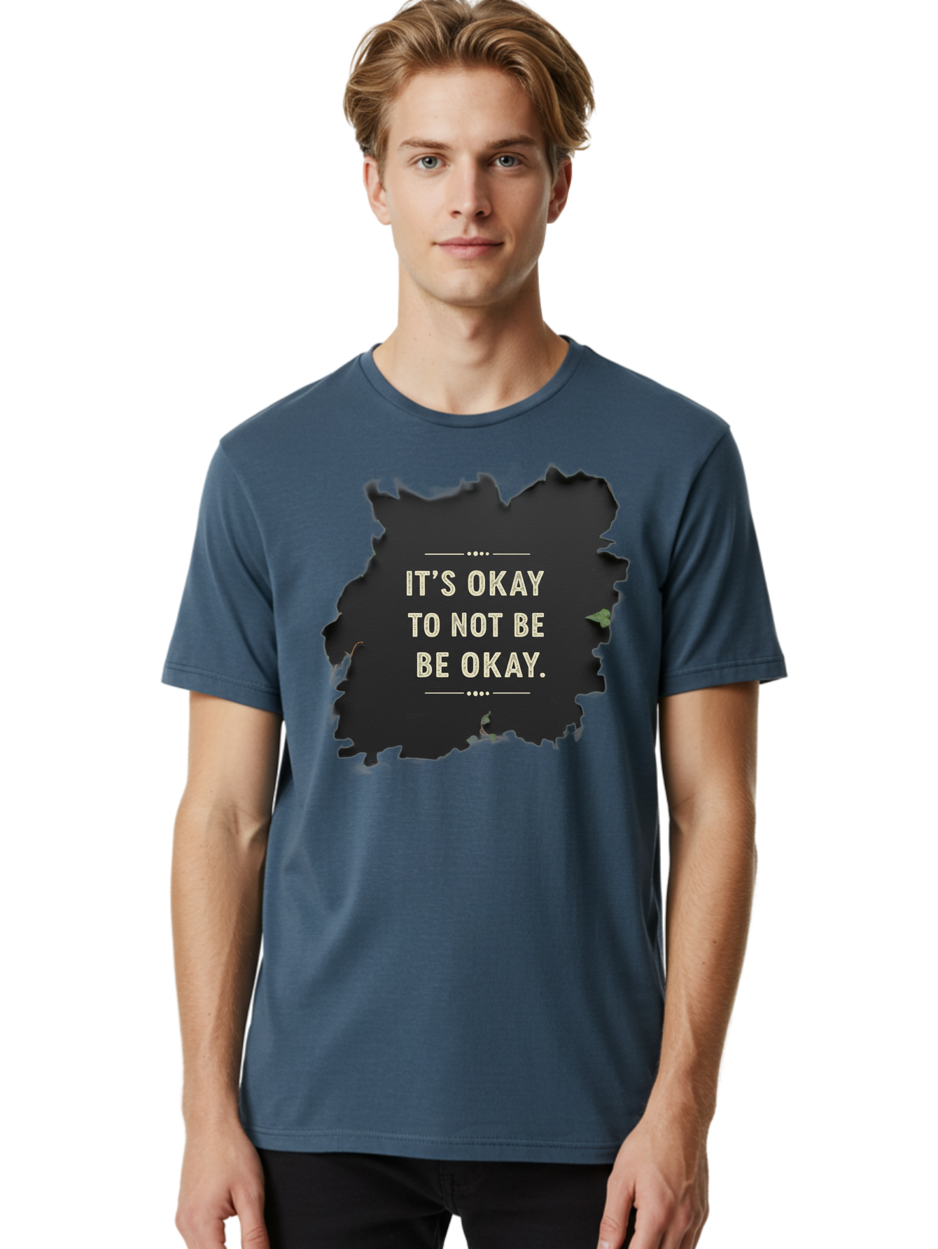 It-S-Okay-To-Not-Be-Okay-5 Men'S Graphic Tee, 100% Cotton, Comfortable Casual Summer Wear, Machine Washable, Mental Health Awareness, Inspirational Quote, Emotional Support, Self Care, Positive Affirmation, Motivational Message, Bae054 17