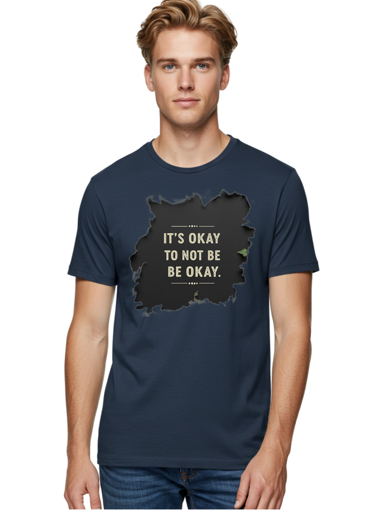 It-S-Okay-To-Not-Be-Okay-5 Men'S Graphic Tee, 100% Cotton, Comfortable Casual Summer Wear, Machine Washable, Mental Health Awareness, Inspirational Quote, Emotional Support, Self Care, Positive Affirmation, Motivational Message, Bae054 29