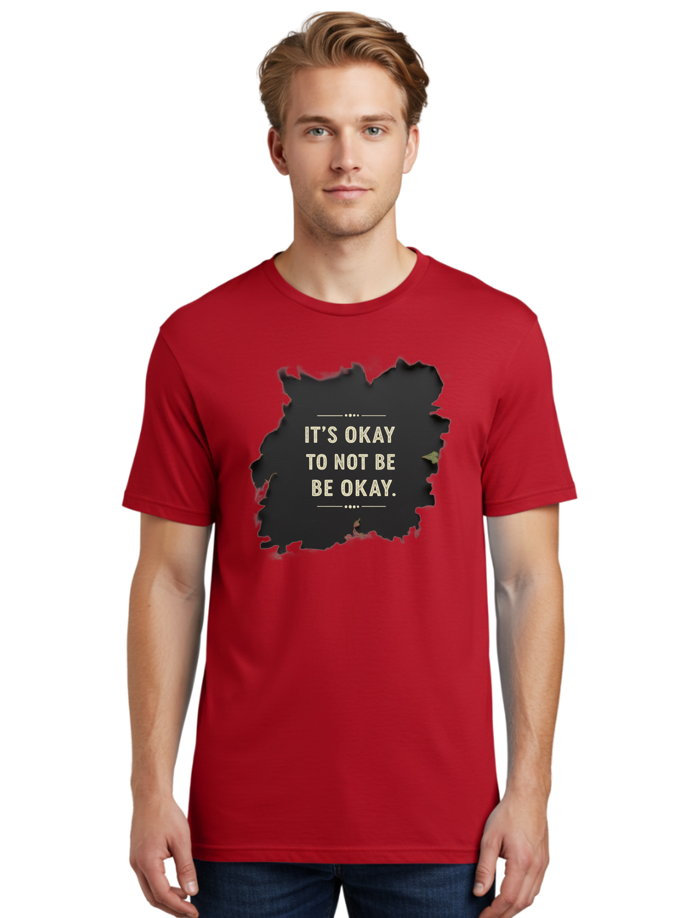 It-S-Okay-To-Not-Be-Okay-5 Men'S Graphic Tee, 100% Cotton, Comfortable Casual Summer Wear, Machine Washable, Mental Health Awareness, Inspirational Quote, Emotional Support, Self Care, Positive Affirmation, Motivational Message, Bae054 28