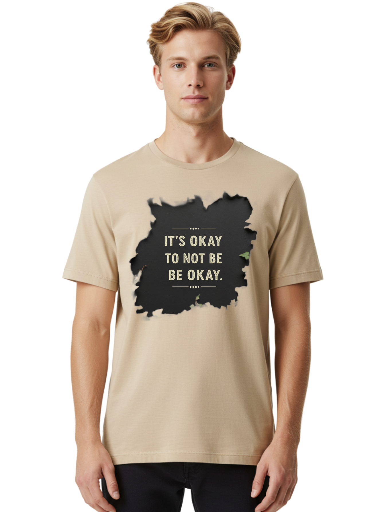 It-S-Okay-To-Not-Be-Okay-5 Men'S Graphic Tee, 100% Cotton, Comfortable Casual Summer Wear, Machine Washable, Mental Health Awareness, Inspirational Quote, Emotional Support, Self Care, Positive Affirmation, Motivational Message, Bae054 22