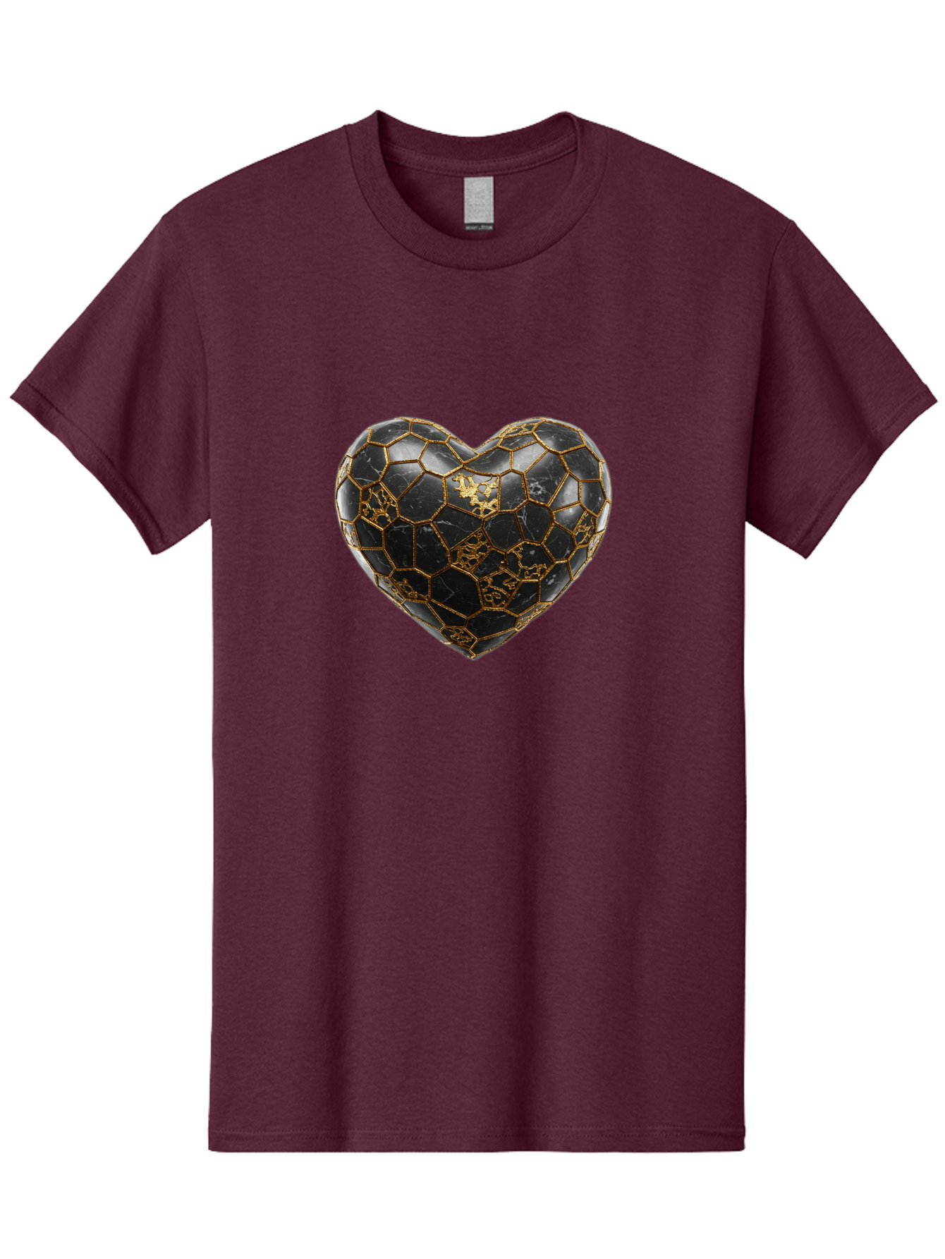 Kintsugi-Heart-4 Men'S Graphic Tee, 100% Cotton, Comfortable Casual Summer Wear, Machine Washable, Kintsugi Heart, Broken Heart, Golden Repair, Black Ceramic, Mended Love, Imperfect Beauty, Artisanal Craftsmanship, Unique Design, Bae059 5