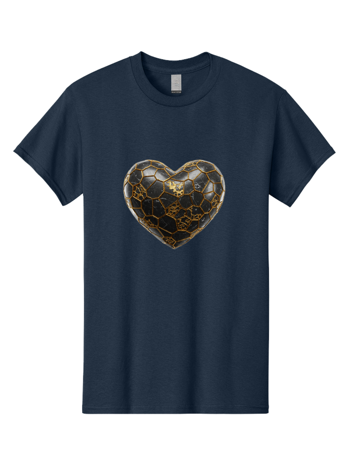Kintsugi-Heart-4 Men'S Graphic Tee, 100% Cotton, Comfortable Casual Summer Wear, Machine Washable, Kintsugi Heart, Broken Heart, Golden Repair, Black Ceramic, Mended Love, Imperfect Beauty, Artisanal Craftsmanship, Unique Design, Bae059 2