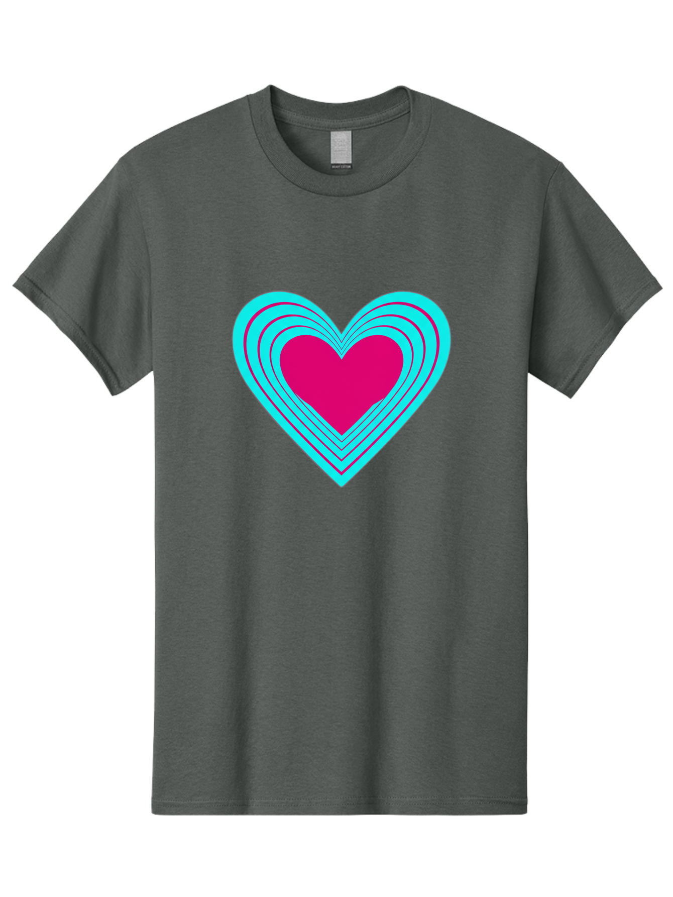 Layered-Heart Men'S Graphic Tee, 100% Cotton, Comfortable Casual Summer Wear, Machine Washable, Layered Heart, Pink And Blue Heart, Love Symbol, Valentine'S Day, Heart Shape, Digital Art, Graphic Design, Layered Effect Bae065 7