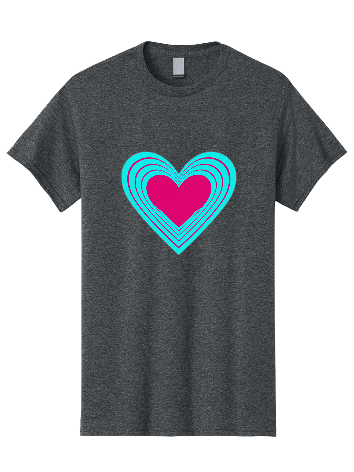 Layered-Heart Men'S Graphic Tee, 100% Cotton, Comfortable Casual Summer Wear, Machine Washable, Layered Heart, Pink And Blue Heart, Love Symbol, Valentine'S Day, Heart Shape, Digital Art, Graphic Design, Layered Effect Bae065 1