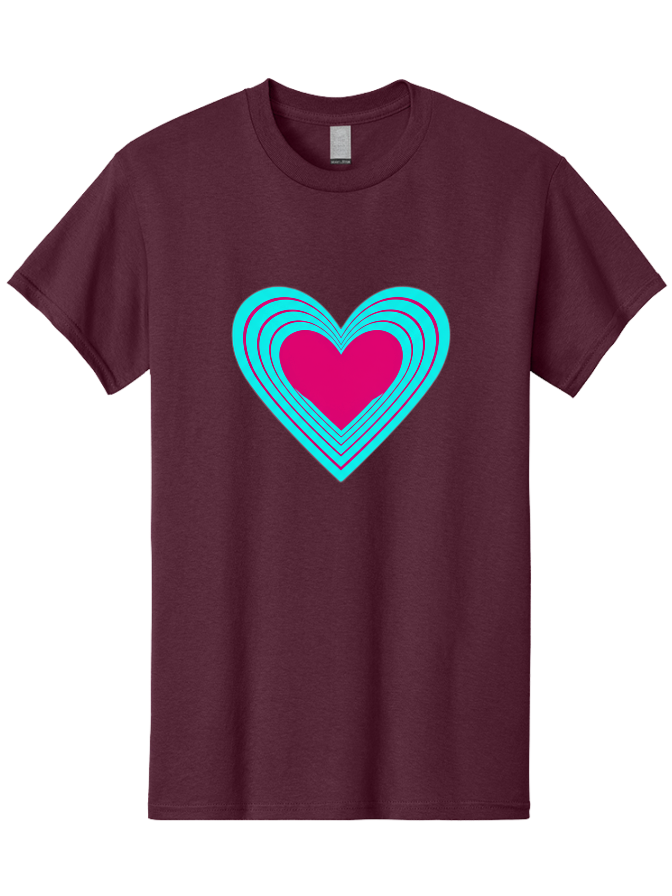 Layered-Heart Men'S Graphic Tee, 100% Cotton, Comfortable Casual Summer Wear, Machine Washable, Layered Heart, Pink And Blue Heart, Love Symbol, Valentine'S Day, Heart Shape, Digital Art, Graphic Design, Layered Effect Bae065 6