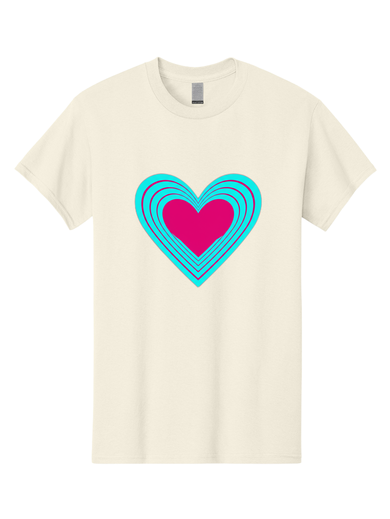 Layered-Heart Men'S Graphic Tee, 100% Cotton, Comfortable Casual Summer Wear, Machine Washable, Layered Heart, Pink And Blue Heart, Love Symbol, Valentine'S Day, Heart Shape, Digital Art, Graphic Design, Layered Effect Bae065 4