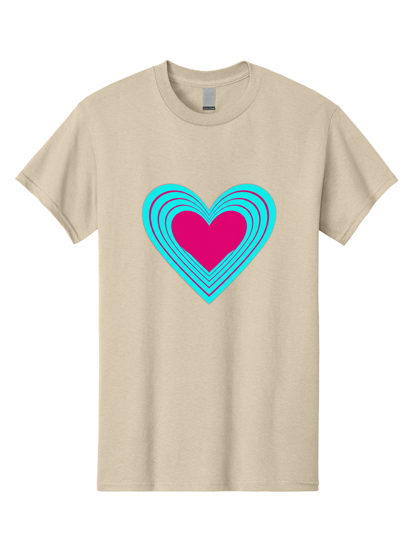 Layered-Heart Men'S Graphic Tee, 100% Cotton, Comfortable Casual Summer Wear, Machine Washable, Layered Heart, Pink And Blue Heart, Love Symbol, Valentine'S Day, Heart Shape, Digital Art, Graphic Design, Layered Effect Bae065 12