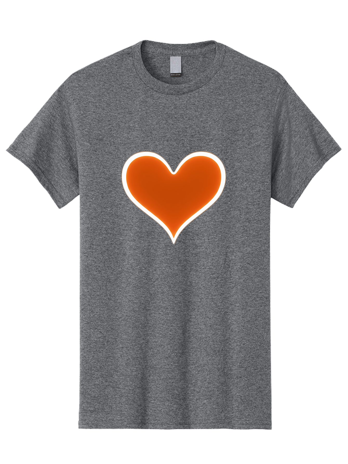 Orange-Heart Men'S Graphic Tee, 100% Cotton, Comfortable Casual Summer Wear, Machine Washable, Orange Heart Symbol, Love Icon, Heart Shape, White Outline, Love Sign, Heart Illustration, Orange Color, Heart Graphic Bae073 8
