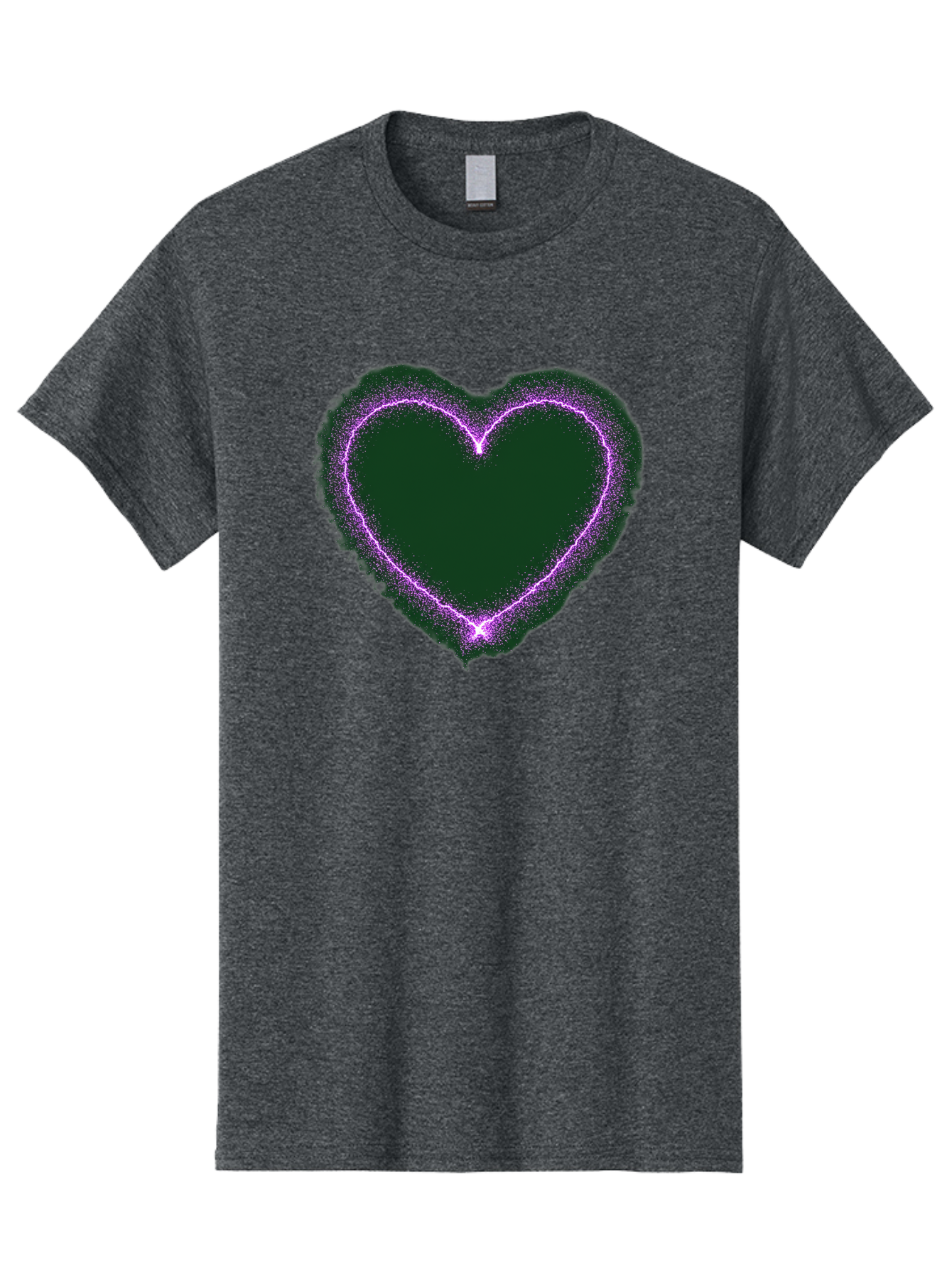 Purple-Heart-1 Men'S Graphic Tee, 100% Cotton, Comfortable Casual Summer Wear, Machine Washable, Purple Heart Shape, Neon Light, Glowing Heart, Love Symbol, Romantic Gesture, Vibrant Purple, Heart Outline, Sparkles, Festive Design, Bae074 7