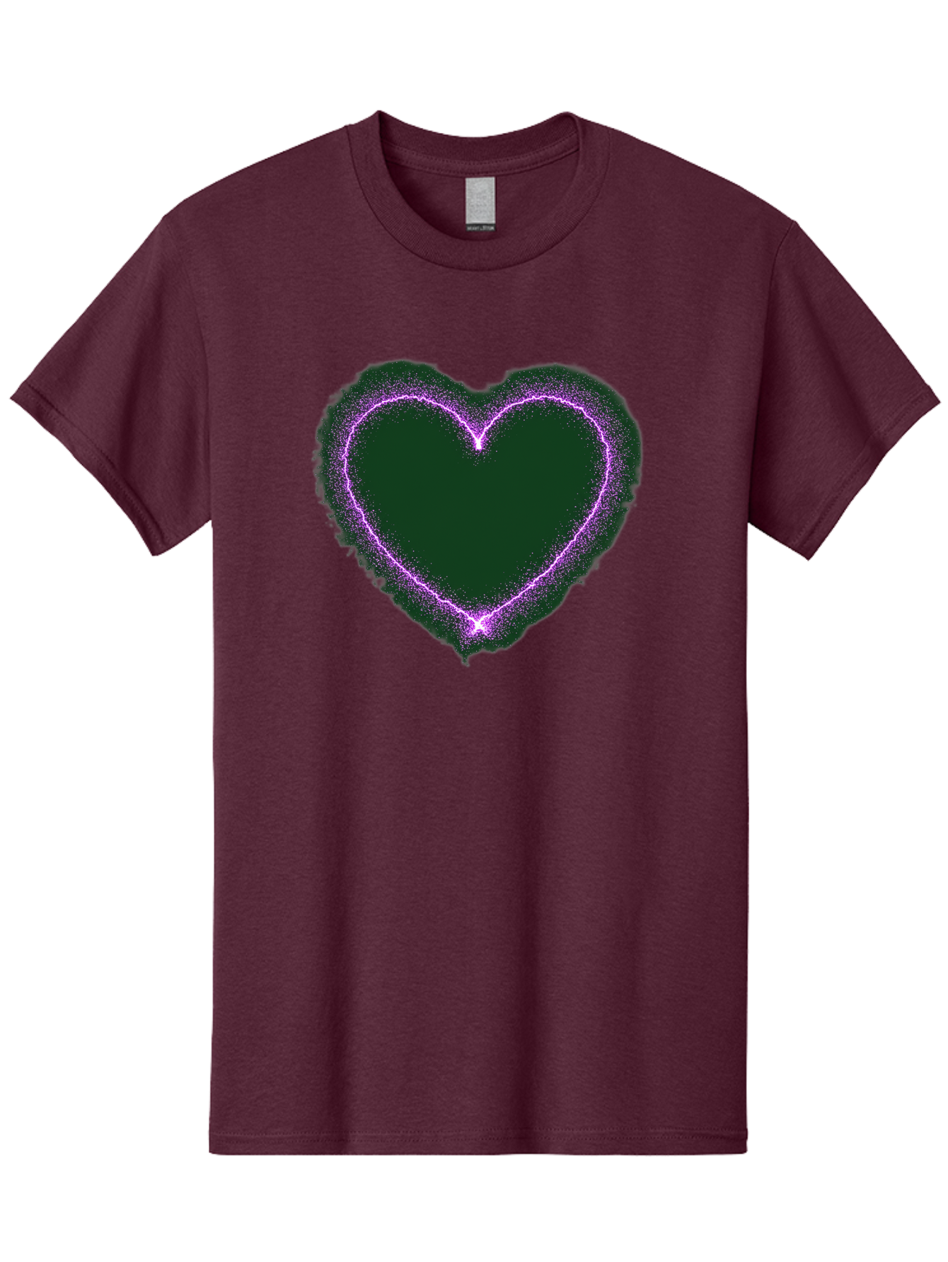 Purple-Heart-1 Men'S Graphic Tee, 100% Cotton, Comfortable Casual Summer Wear, Machine Washable, Purple Heart Shape, Neon Light, Glowing Heart, Love Symbol, Romantic Gesture, Vibrant Purple, Heart Outline, Sparkles, Festive Design, Bae074 4