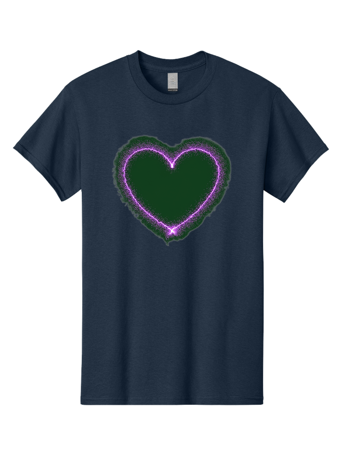 Purple-Heart-1 Men'S Graphic Tee, 100% Cotton, Comfortable Casual Summer Wear, Machine Washable, Purple Heart Shape, Neon Light, Glowing Heart, Love Symbol, Romantic Gesture, Vibrant Purple, Heart Outline, Sparkles, Festive Design, Bae074 12