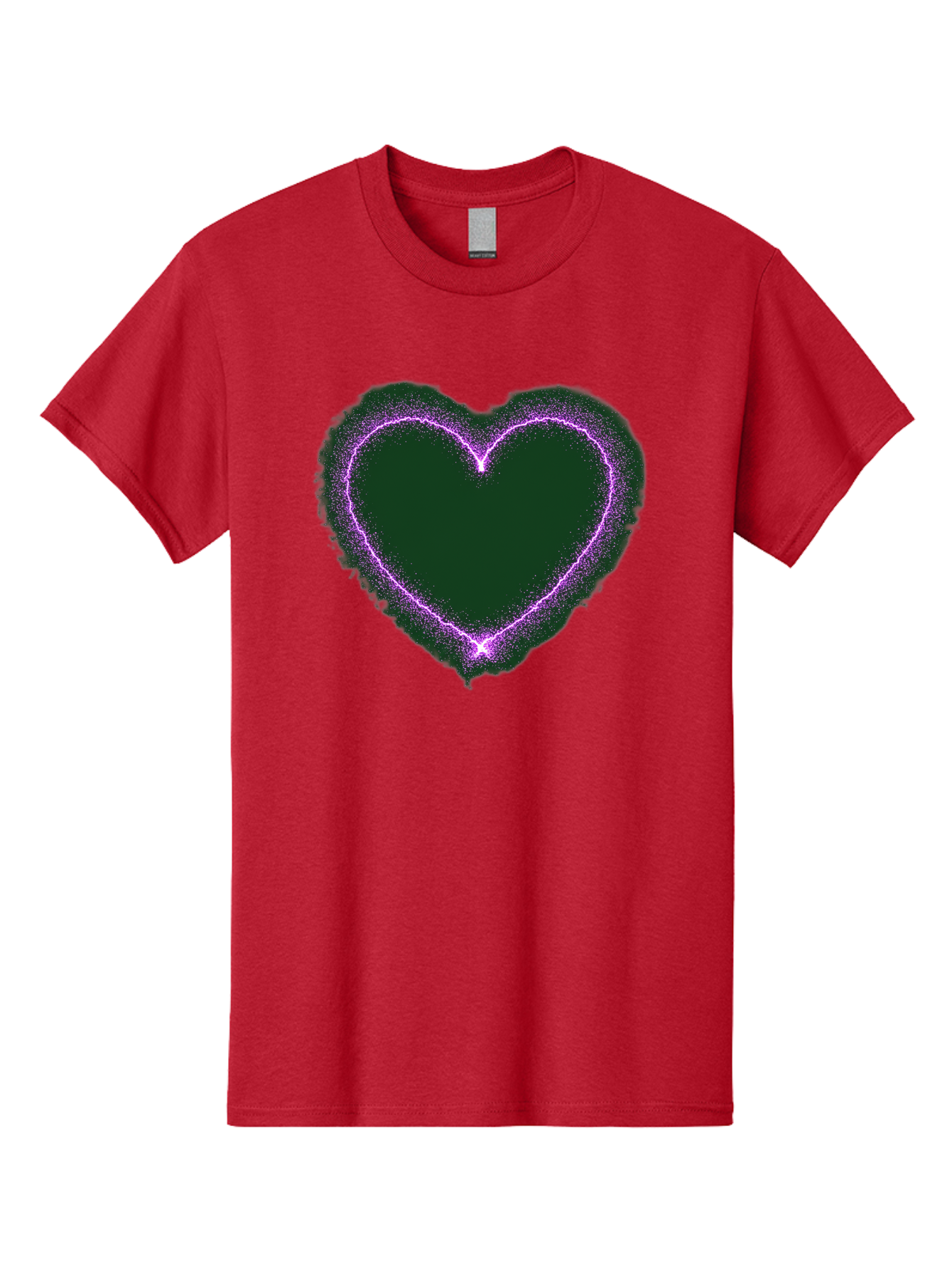 Purple-Heart-1 Men'S Graphic Tee, 100% Cotton, Comfortable Casual Summer Wear, Machine Washable, Purple Heart Shape, Neon Light, Glowing Heart, Love Symbol, Romantic Gesture, Vibrant Purple, Heart Outline, Sparkles, Festive Design, Bae074 13