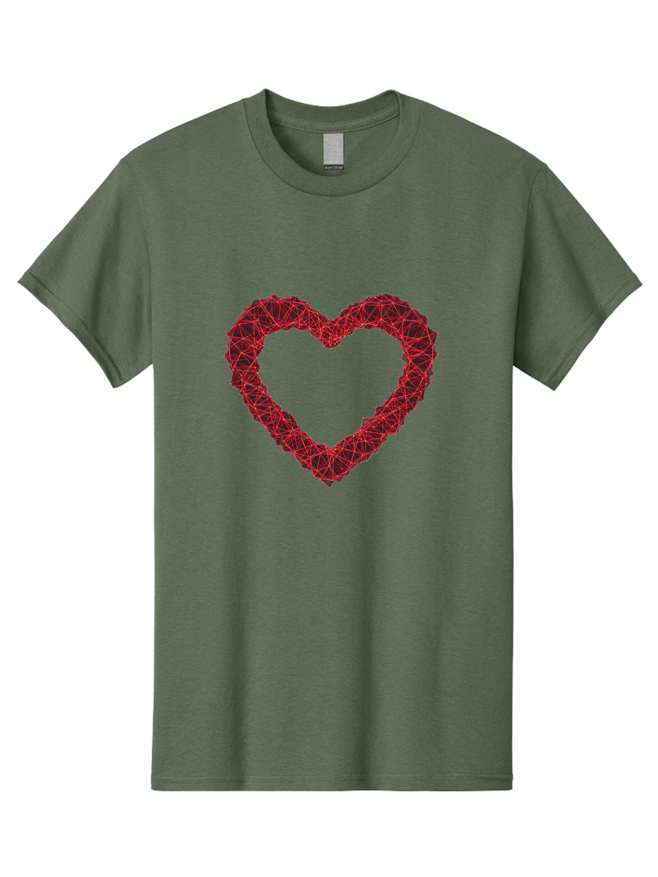 Wireframe-Heart Men'S Graphic Tee, 100% Cotton, Comfortable Casual Summer Wear, Machine Washable, Heart Shape, Red Geometric Pattern, Complex Network, Interconnected Lines, Symbolic Representation, Love, Valentines Day, Abstract Art, Bae109 14
