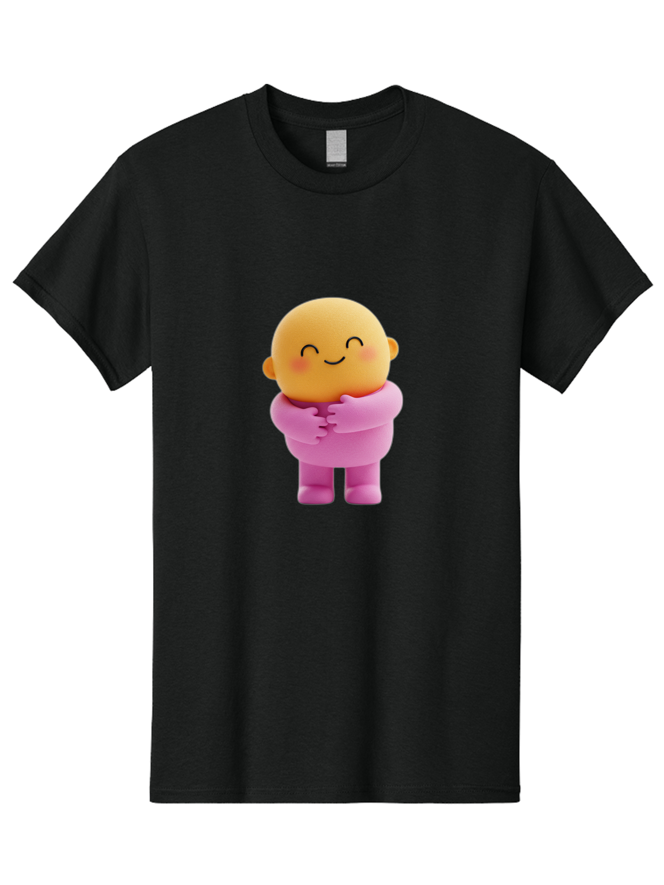 Baby-Figurine Men'S Graphic Tee, 100% Cotton, Comfortable Casual Summer Wear, Machine Washable, Cute Cartoon Character, Smiling Face, Pink Outfit, Hugging Self, Adorable Illustration, Kawaii Art, Lovable Persona, Childlike Charm Bae123 6