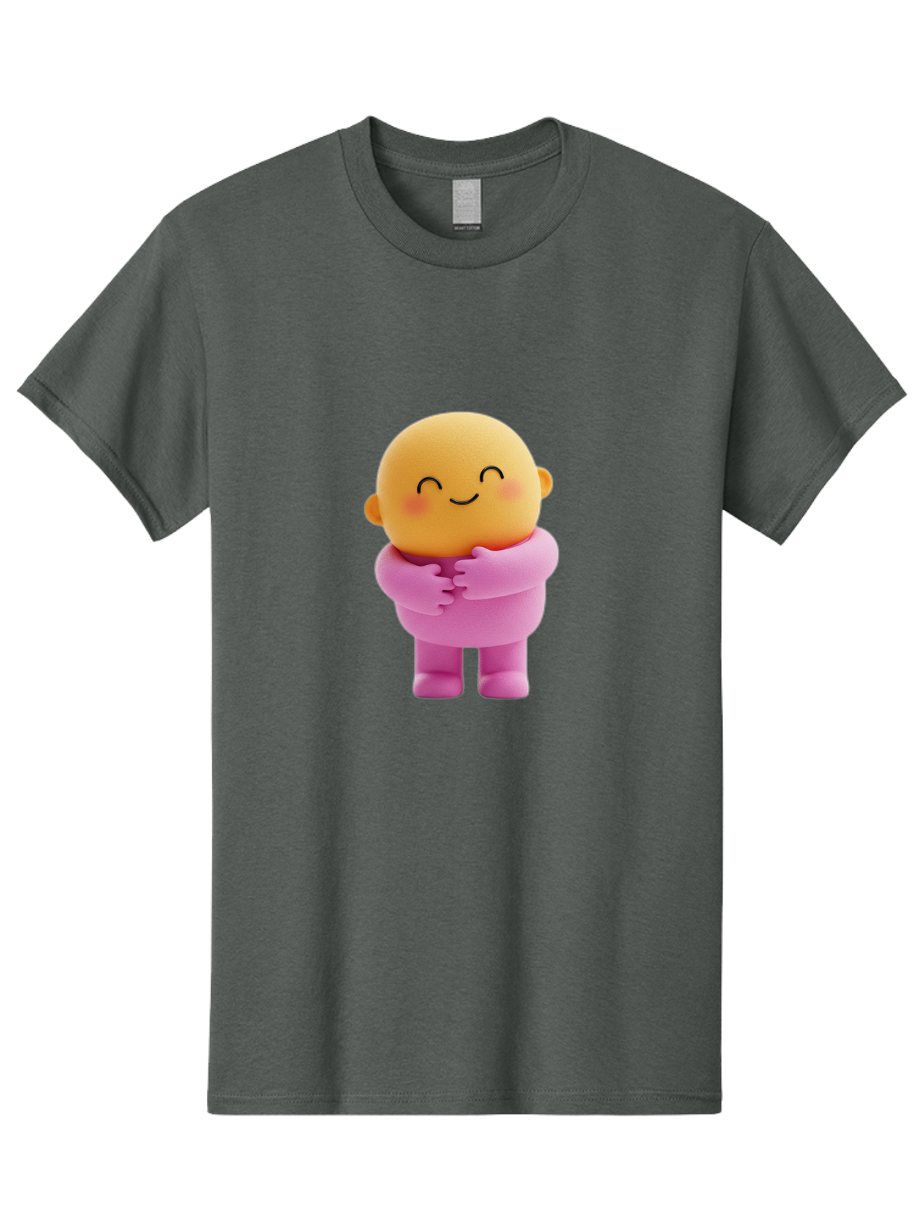 Baby-Figurine Men'S Graphic Tee, 100% Cotton, Comfortable Casual Summer Wear, Machine Washable, Cute Cartoon Character, Smiling Face, Pink Outfit, Hugging Self, Adorable Illustration, Kawaii Art, Lovable Persona, Childlike Charm Bae123 9