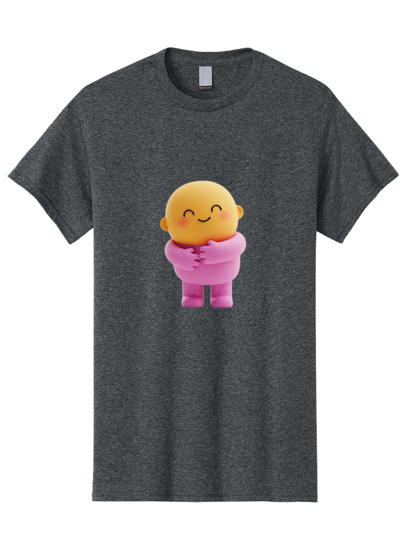 Baby-Figurine Men'S Graphic Tee, 100% Cotton, Comfortable Casual Summer Wear, Machine Washable, Cute Cartoon Character, Smiling Face, Pink Outfit, Hugging Self, Adorable Illustration, Kawaii Art, Lovable Persona, Childlike Charm Bae123 4