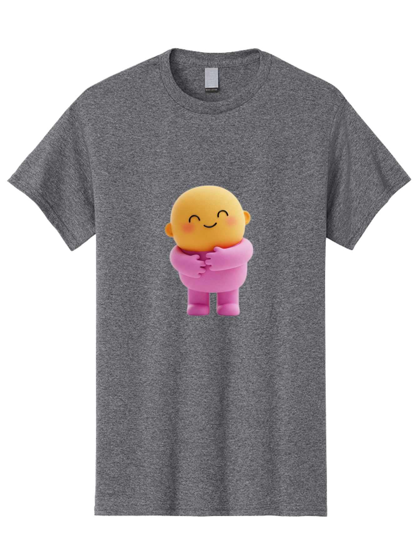 Baby-Figurine Men'S Graphic Tee, 100% Cotton, Comfortable Casual Summer Wear, Machine Washable, Cute Cartoon Character, Smiling Face, Pink Outfit, Hugging Self, Adorable Illustration, Kawaii Art, Lovable Persona, Childlike Charm Bae123 15