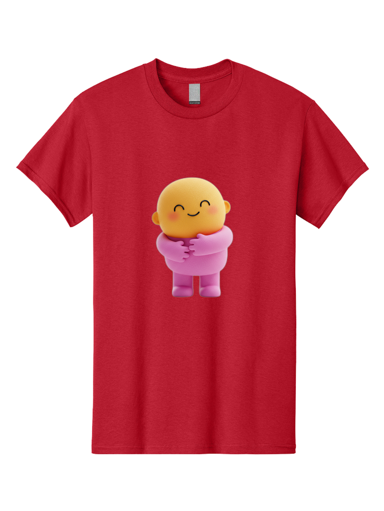 Baby-Figurine Men'S Graphic Tee, 100% Cotton, Comfortable Casual Summer Wear, Machine Washable, Cute Cartoon Character, Smiling Face, Pink Outfit, Hugging Self, Adorable Illustration, Kawaii Art, Lovable Persona, Childlike Charm Bae123 3