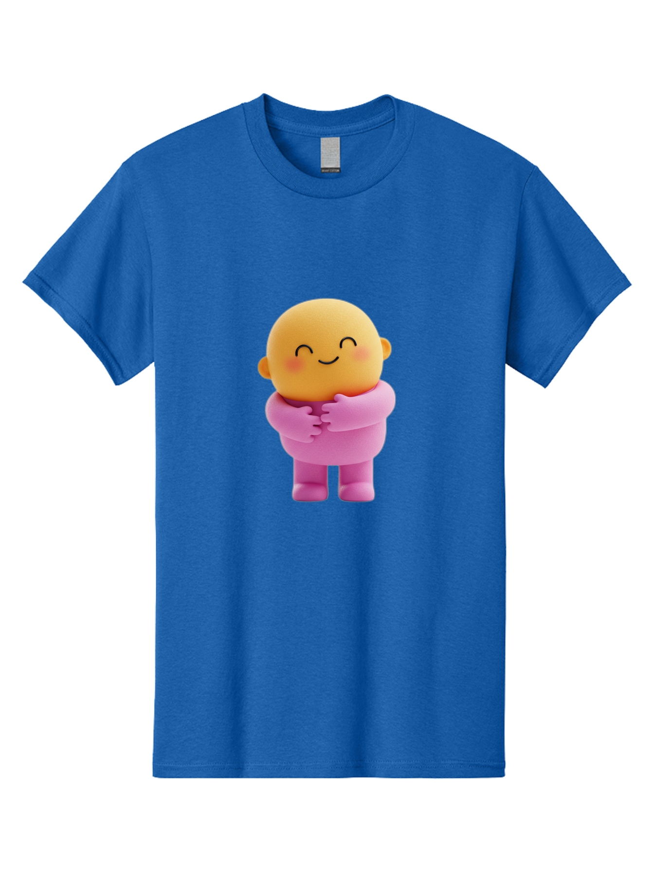 Baby-Figurine Men'S Graphic Tee, 100% Cotton, Comfortable Casual Summer Wear, Machine Washable, Cute Cartoon Character, Smiling Face, Pink Outfit, Hugging Self, Adorable Illustration, Kawaii Art, Lovable Persona, Childlike Charm Bae123 5