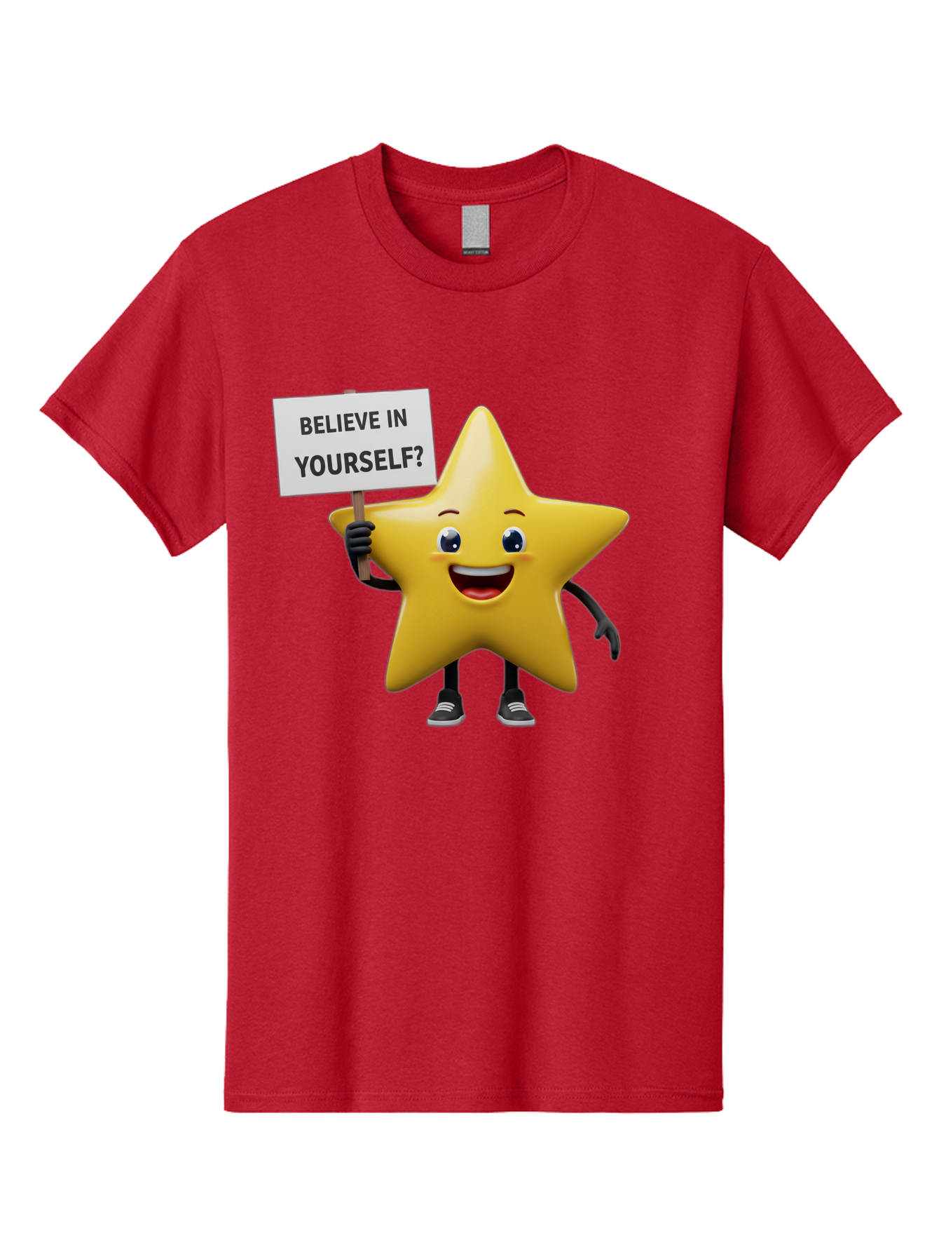 Believe-In-Yourself-1 Men'S Graphic Tee, 100% Cotton, Comfortable Casual Summer Wear, Machine Washable, Motivational Star, Believe In Yourself, Inspirational Quote, Positive Message, Cartoon Character, Happy Emotions, Confidence Booster, Bae126 12