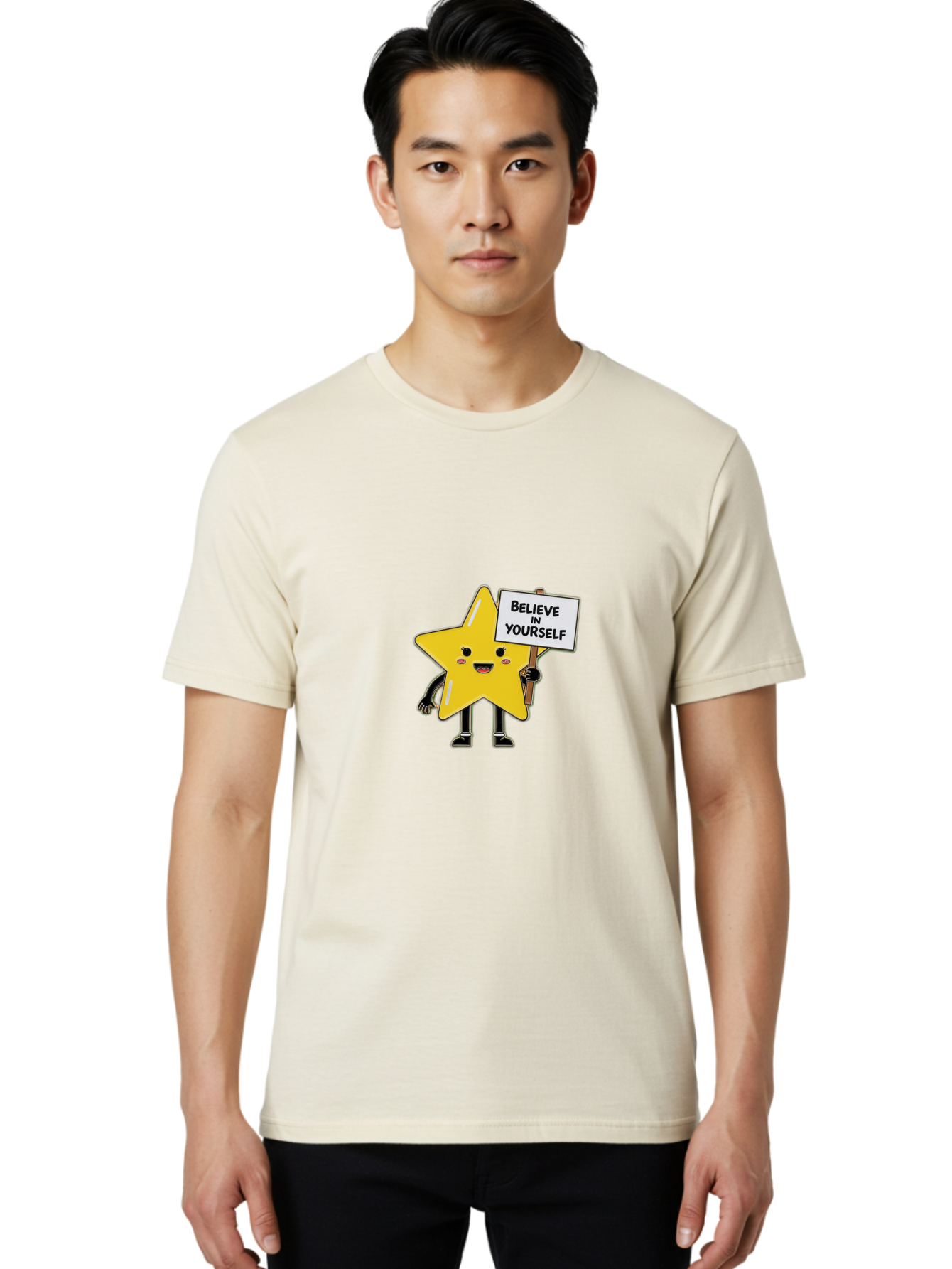 Believe-In-Yourself-5 Men'S Graphic Tee, 100% Cotton, Comfortable Casual Summer Wear, Machine Washable, Motivational Star, Believe In Yourself, Positivity, Inspiration, Confidence, Empowerment, Self-Love, Encouragement, Motivational Quotes, Bae131 22