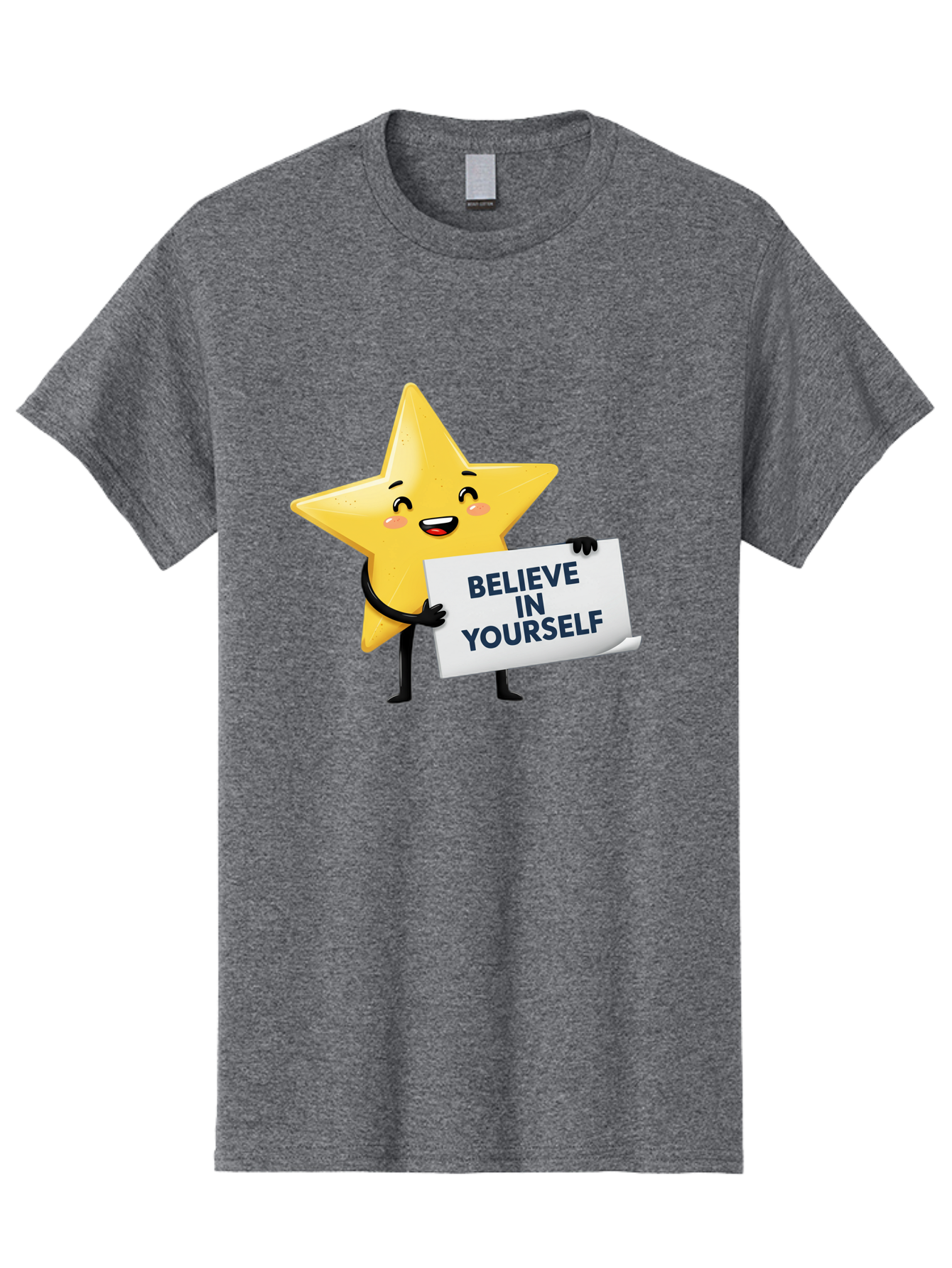 Believe-In-Yourself-9 Men'S Graphic Tee, 100% Cotton, Comfortable Casual Summer Wear, Machine Washable, Cartoon Star, Believe In Yourself, Motivational Quote, Inspirational Message, Positive Affirmation, Self-Confidence, Empowerment, Bae135 15