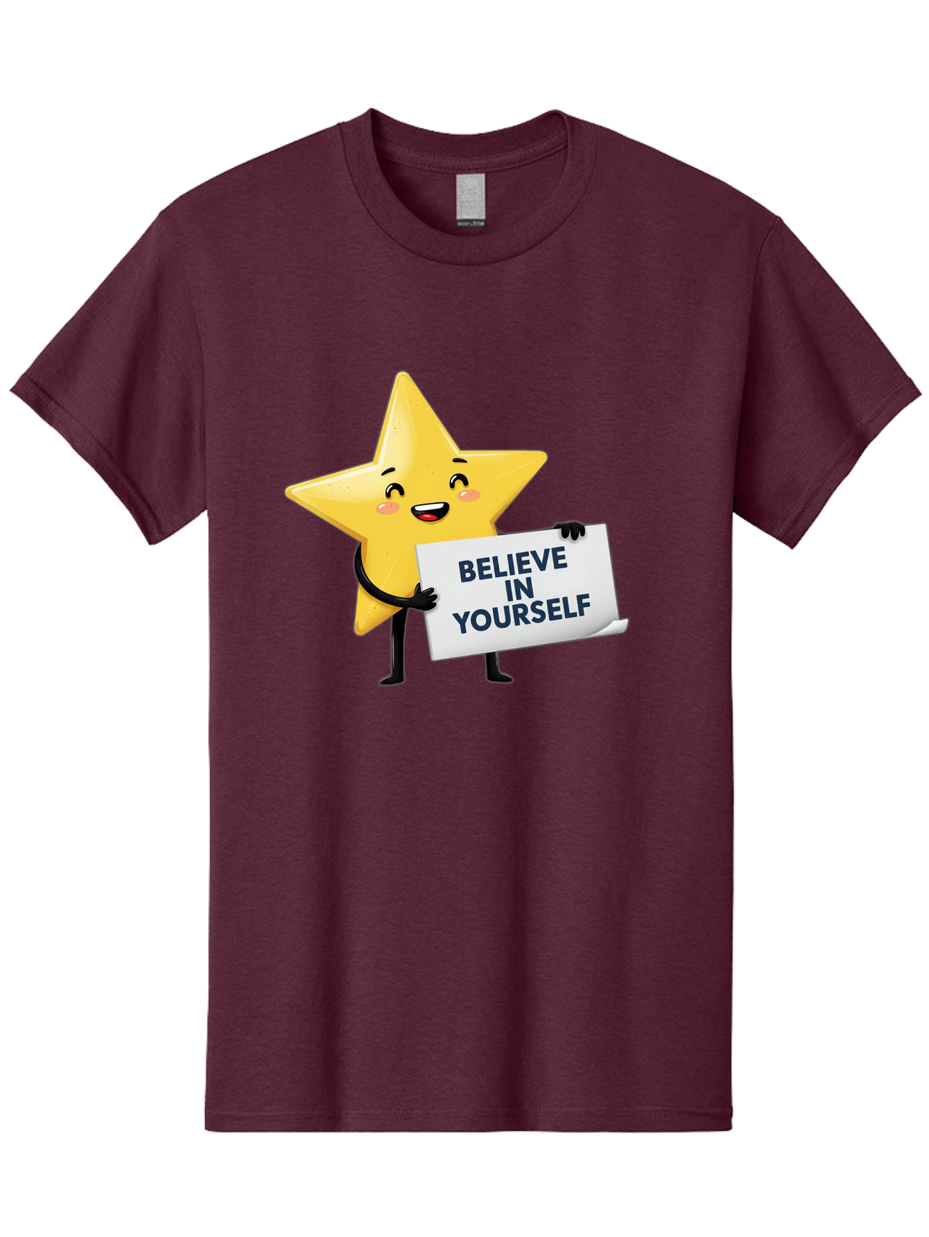 Believe-In-Yourself-9 Men'S Graphic Tee, 100% Cotton, Comfortable Casual Summer Wear, Machine Washable, Cartoon Star, Believe In Yourself, Motivational Quote, Inspirational Message, Positive Affirmation, Self-Confidence, Empowerment, Bae135 3