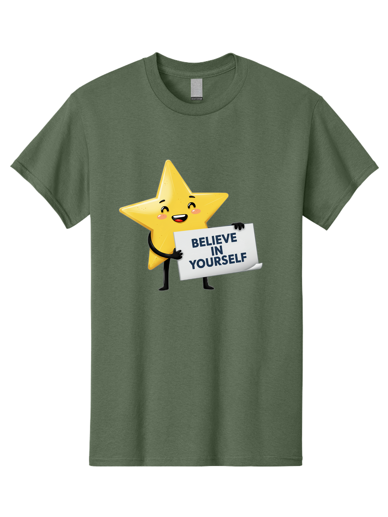 Believe-In-Yourself-9 Men'S Graphic Tee, 100% Cotton, Comfortable Casual Summer Wear, Machine Washable, Cartoon Star, Believe In Yourself, Motivational Quote, Inspirational Message, Positive Affirmation, Self-Confidence, Empowerment, Bae135 8