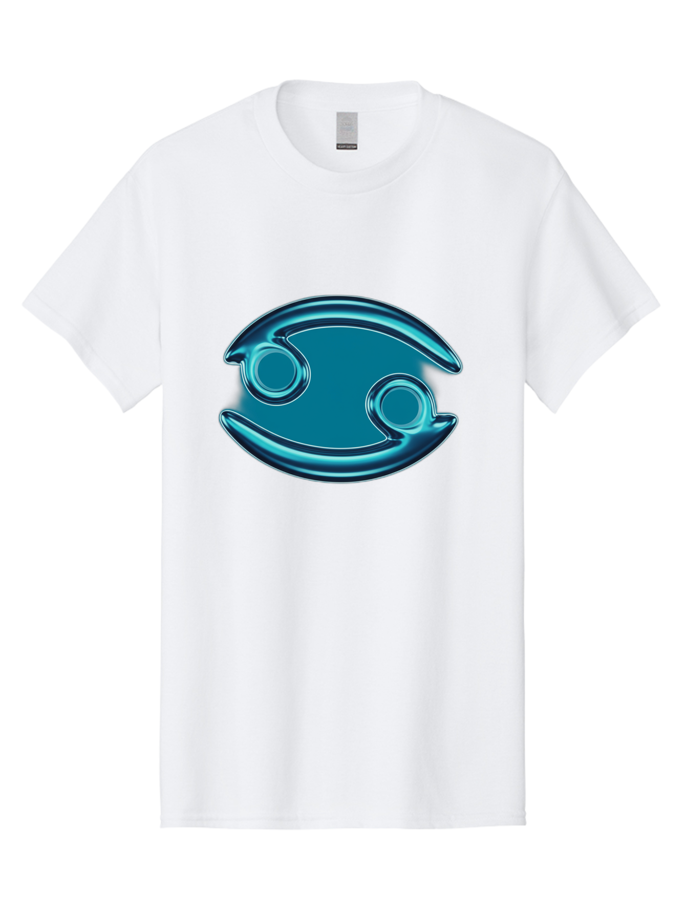 Blue-Pacman Men'S Graphic Tee, 100% Cotton, Comfortable Casual Summer Wear, Machine Washable, Blue Metallic Fish Logo, Stylized Fish Emblem, Abstract Fish Design, Chrome Effect, Modern Logo Style, Ocean Icon, Futuristic Symbol Bae138 9